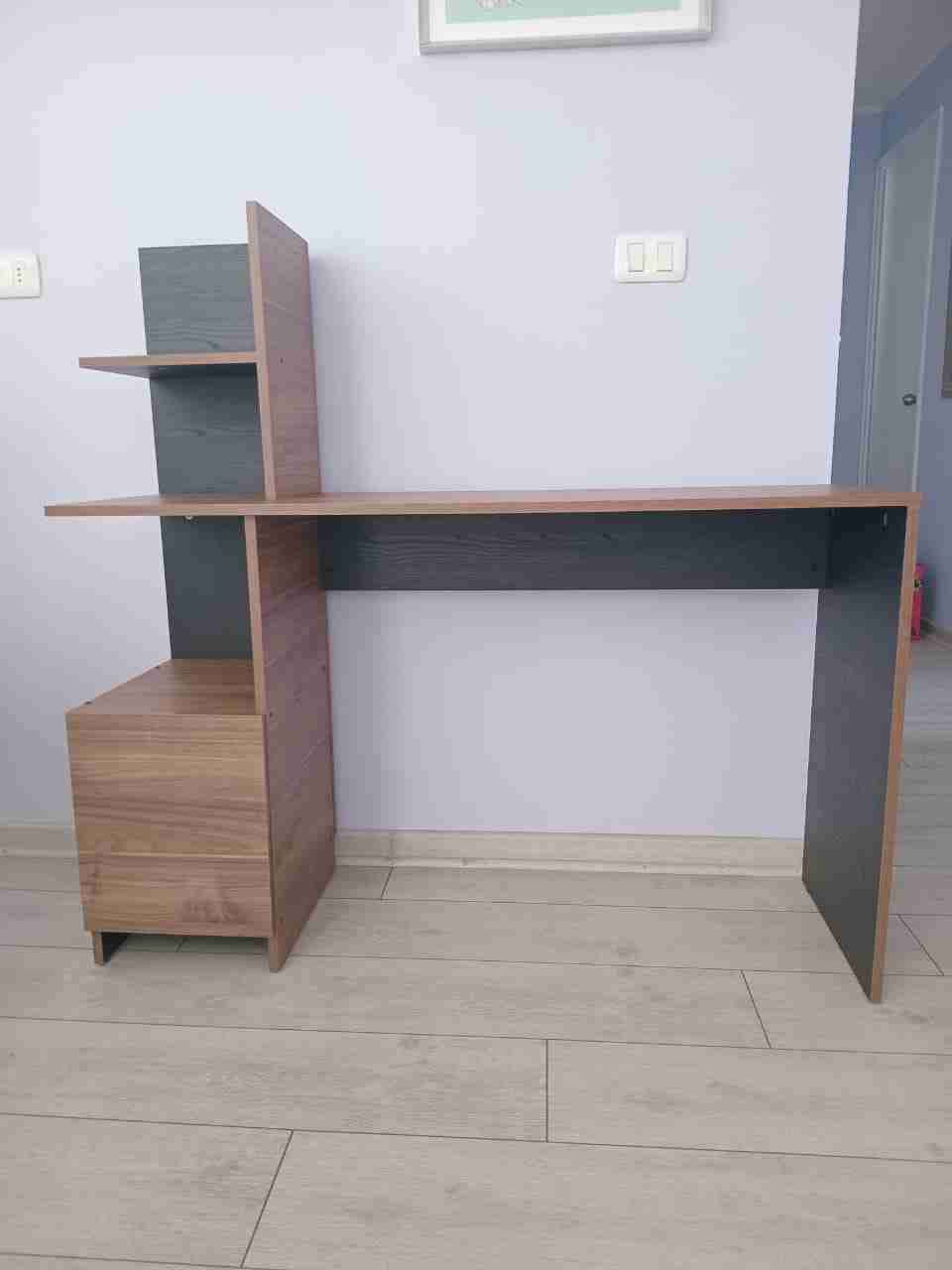 Escritorio moderno con estantes