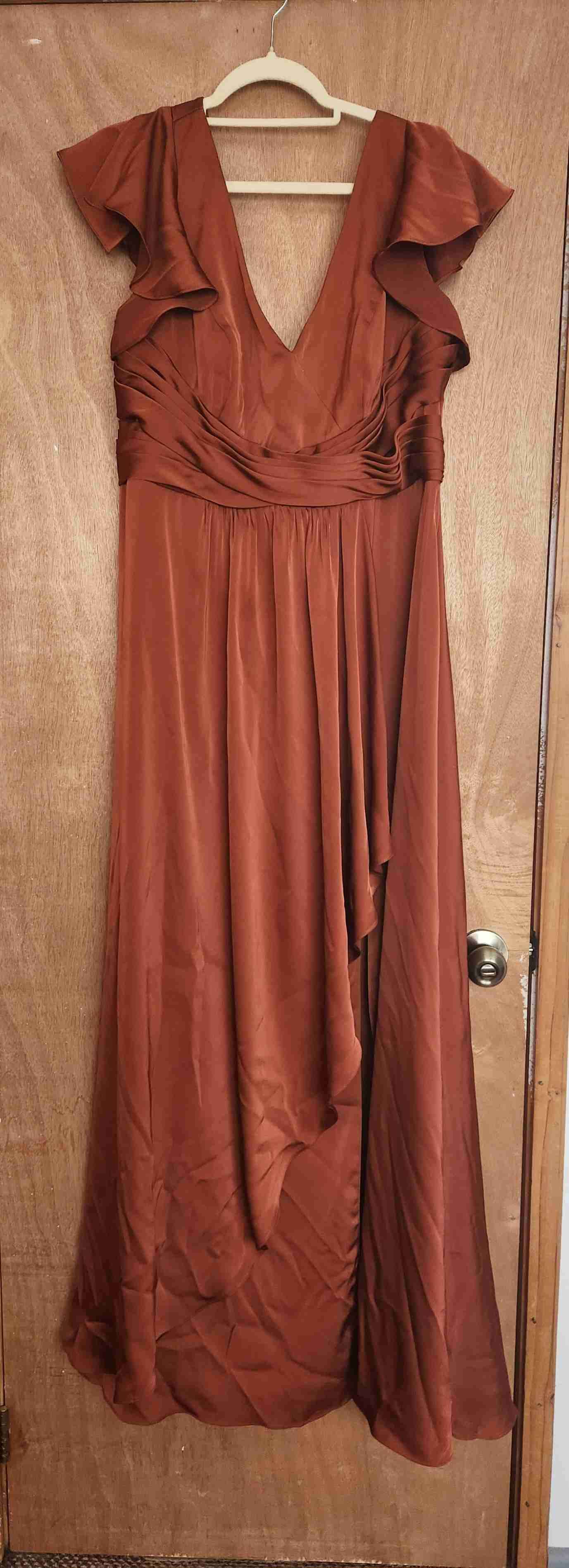 Vestido largo café elegante