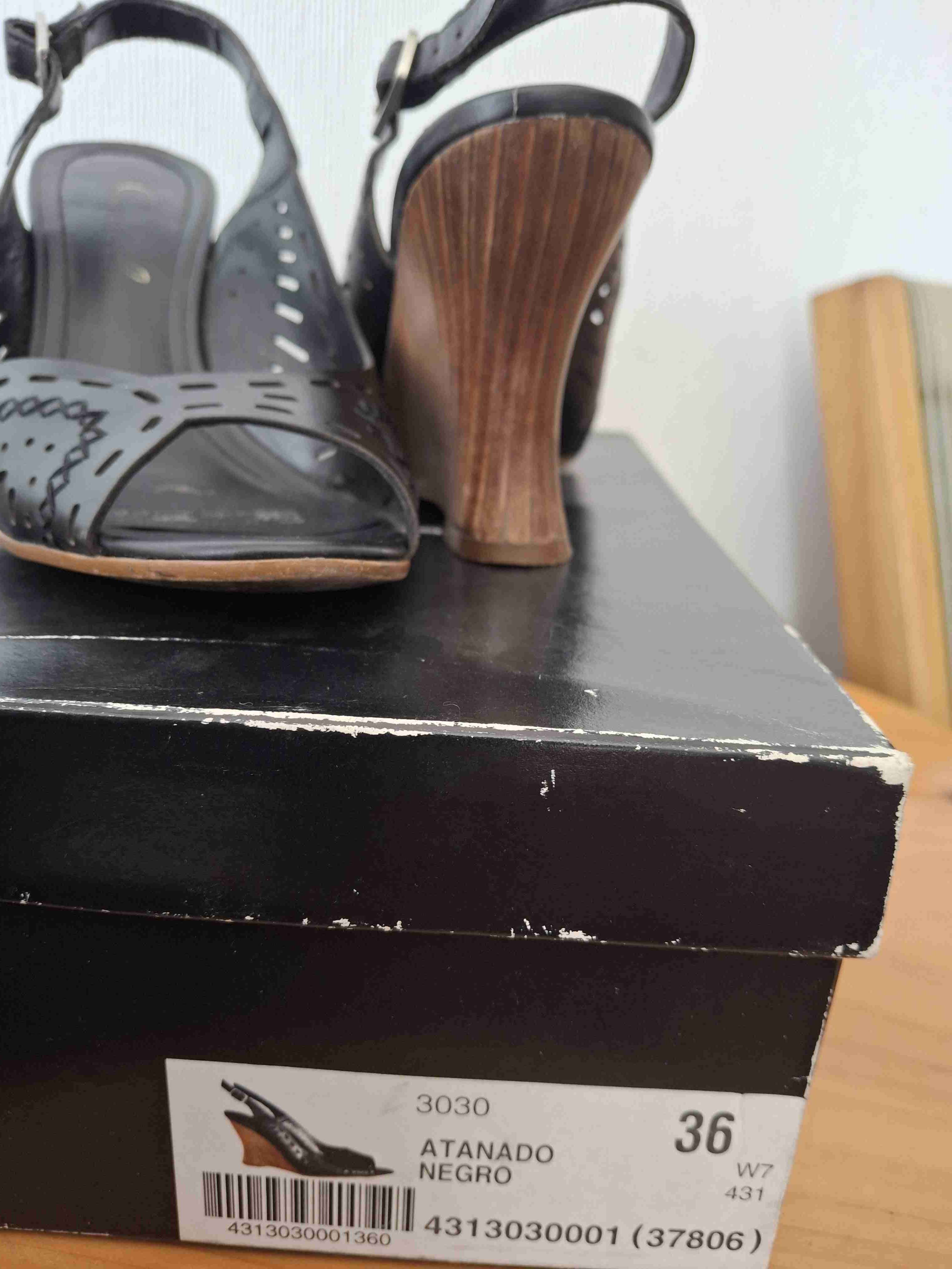 Sandalias tacón negro talla 36