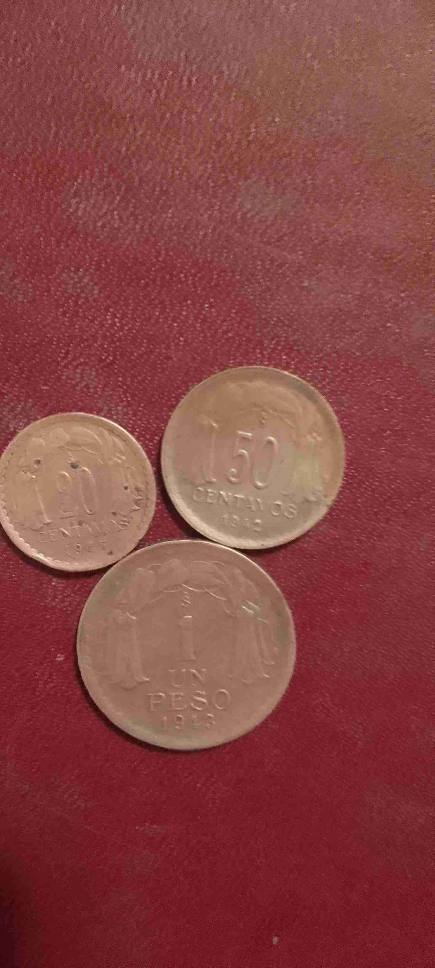 Monedas antiguas chilenas 1942-1945