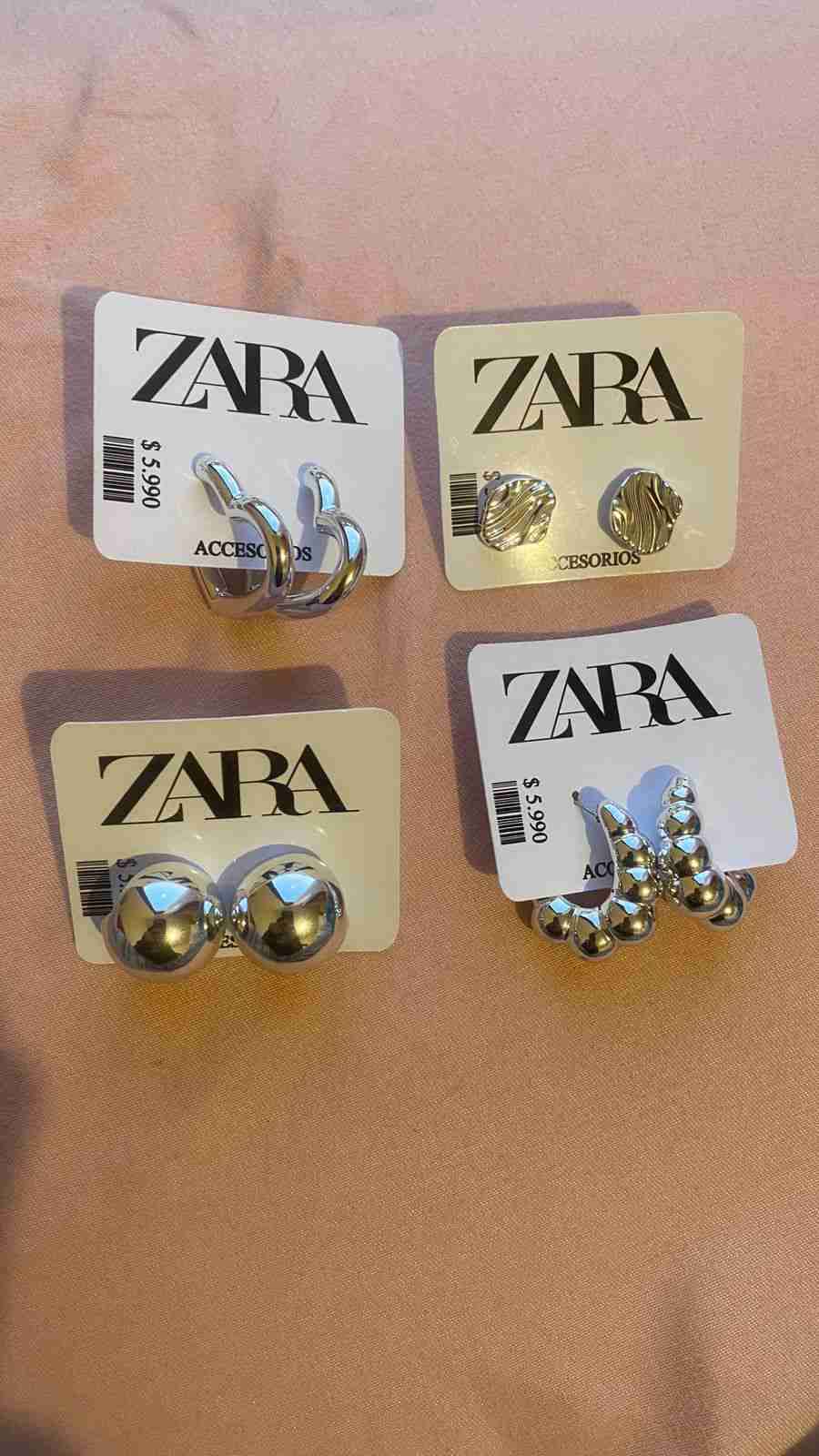 Set de aros Zara plateados