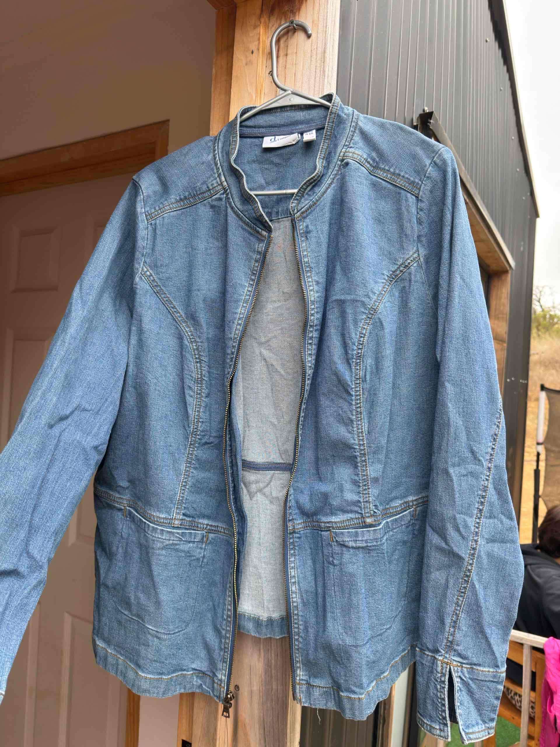 Chaqueta de mezclilla azul mujer