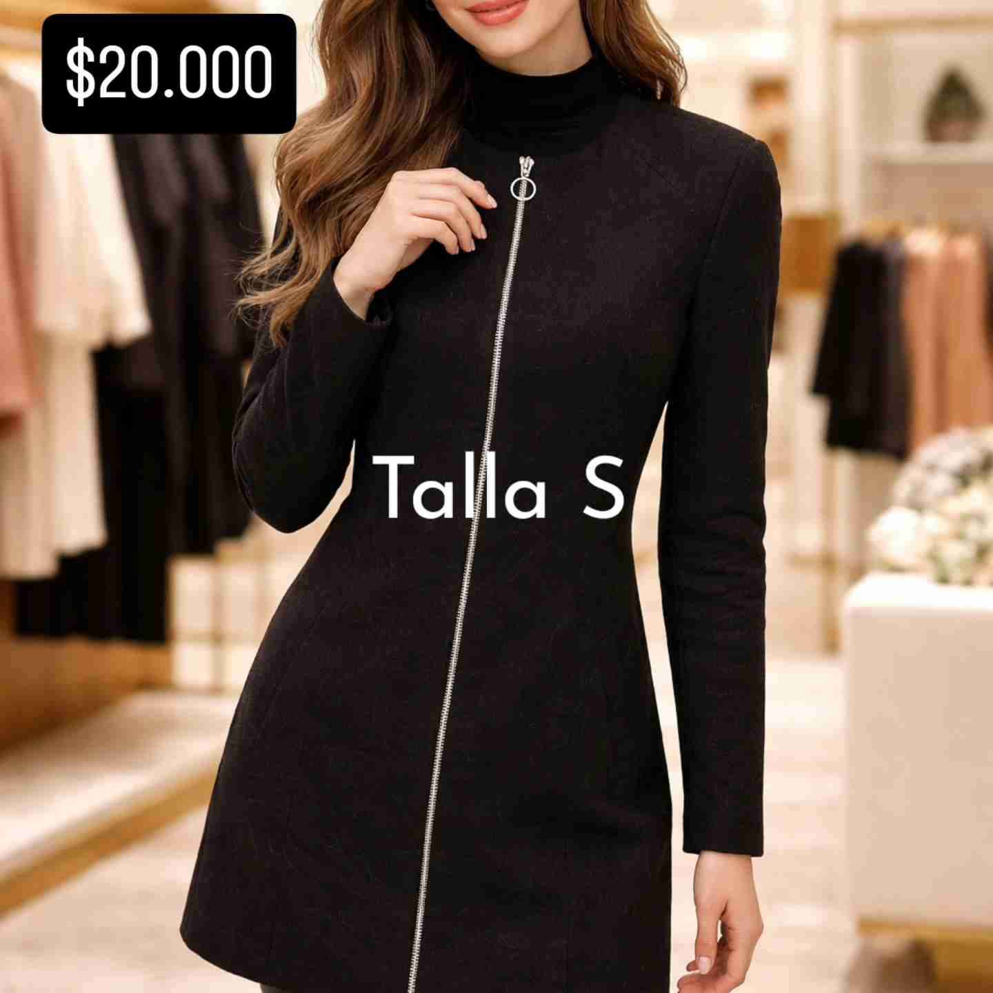 Vestido negro con cierre