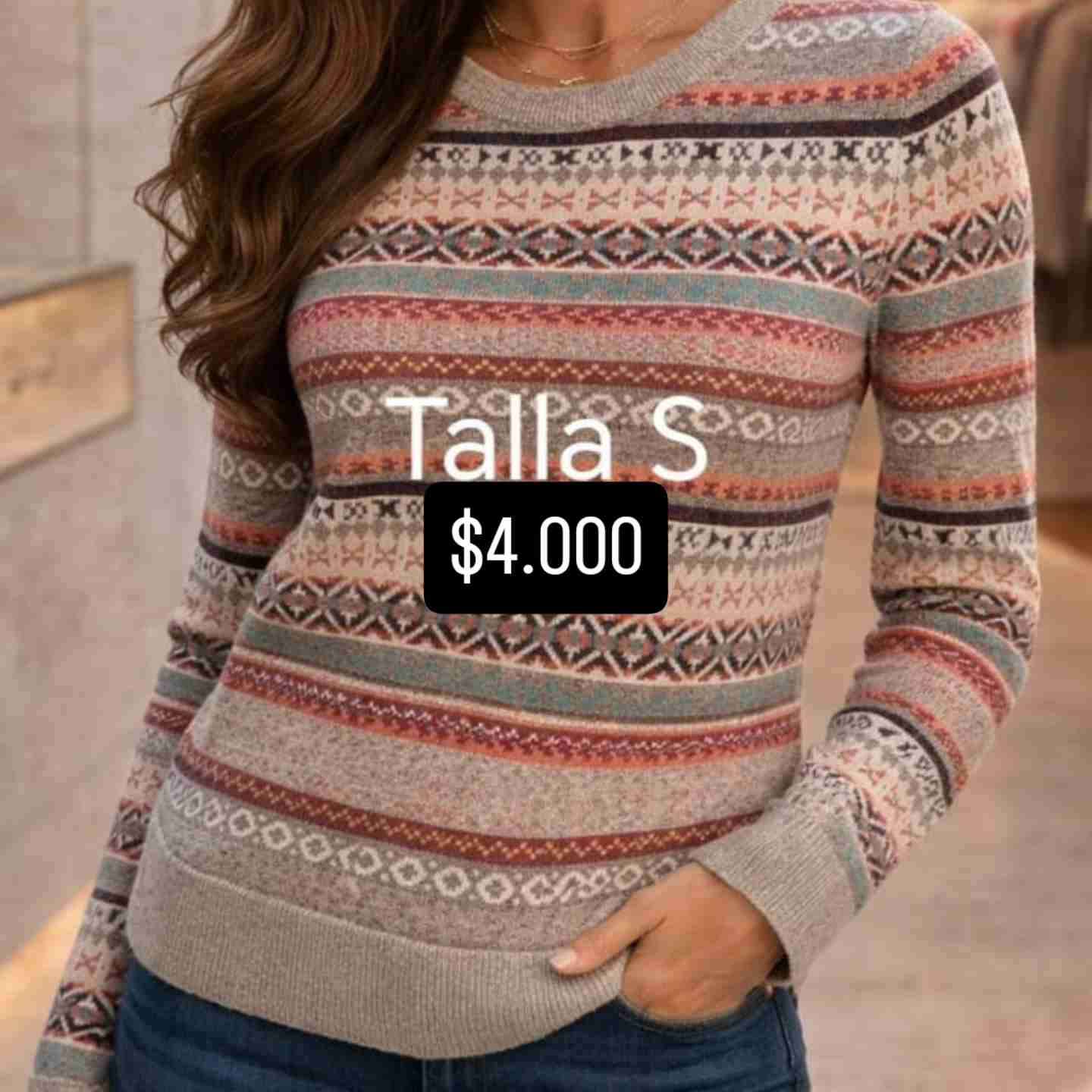 Suéter tejido multicolor