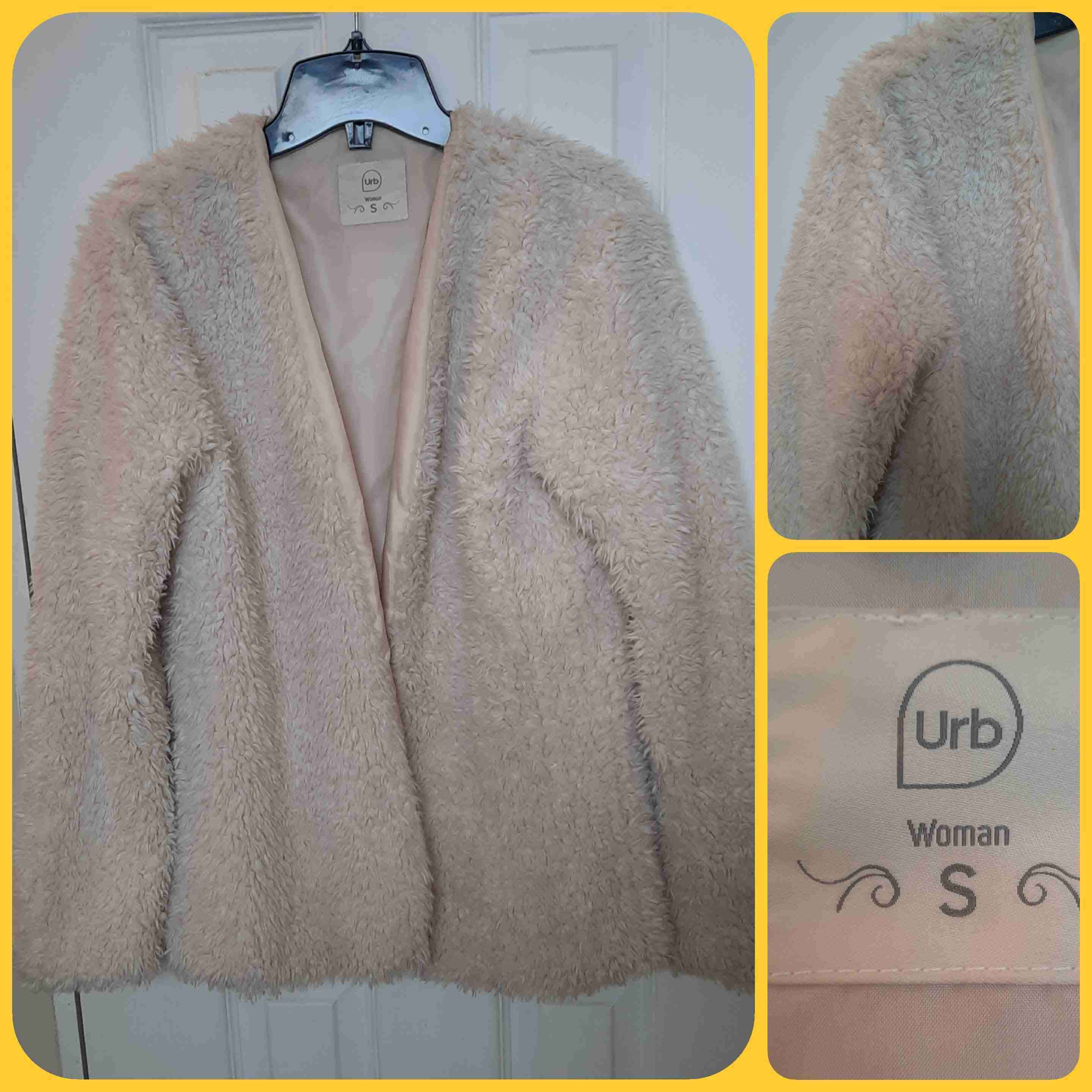 Chaqueta peluda crema Urb