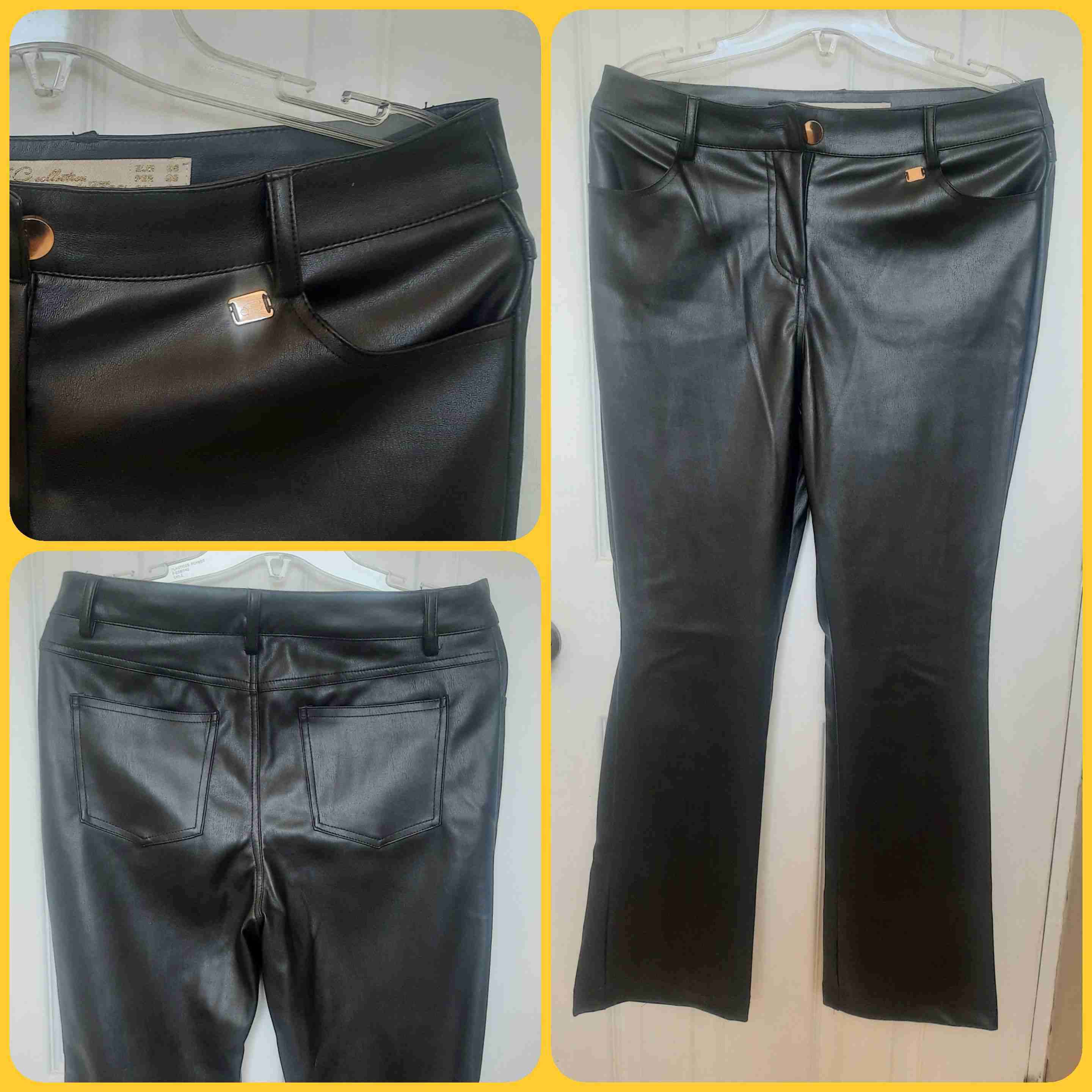 Pantalones negros de cuero sintético