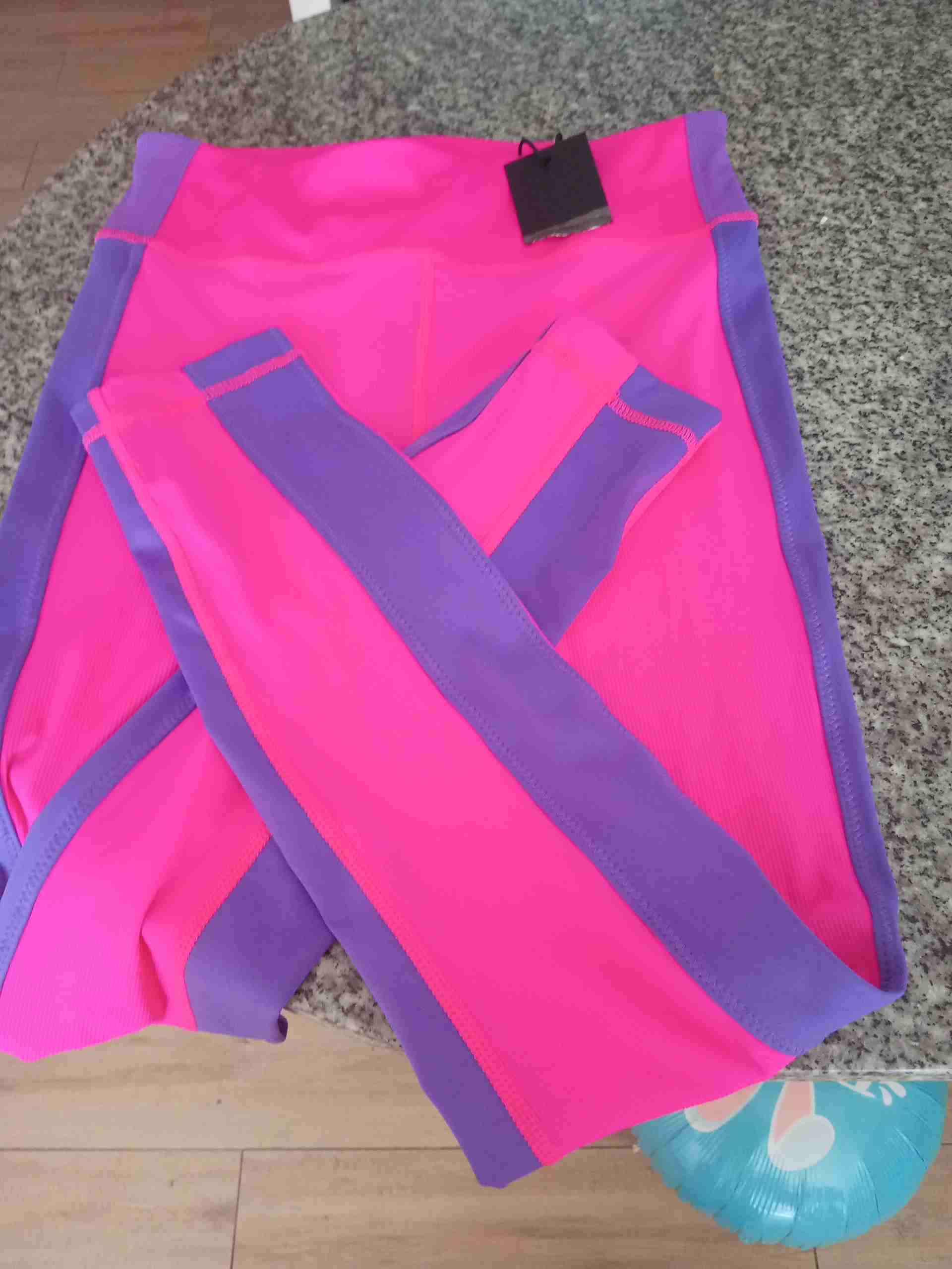 Leggings deportivos rosa y morado Fila