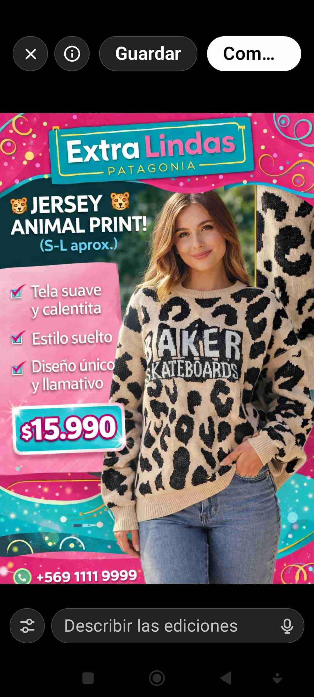 Jersey animal print beige