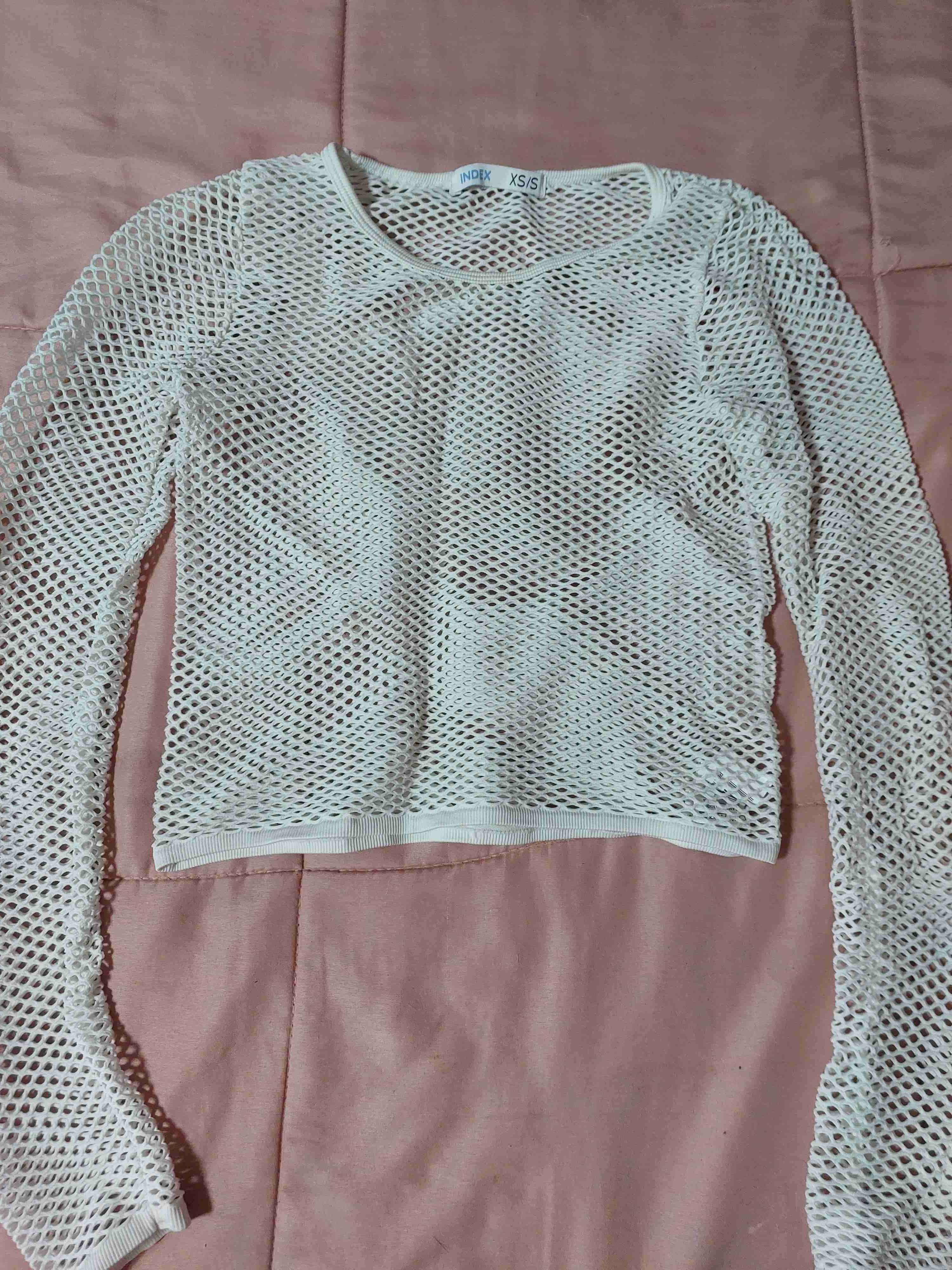 Polera estilo malla blanca XS