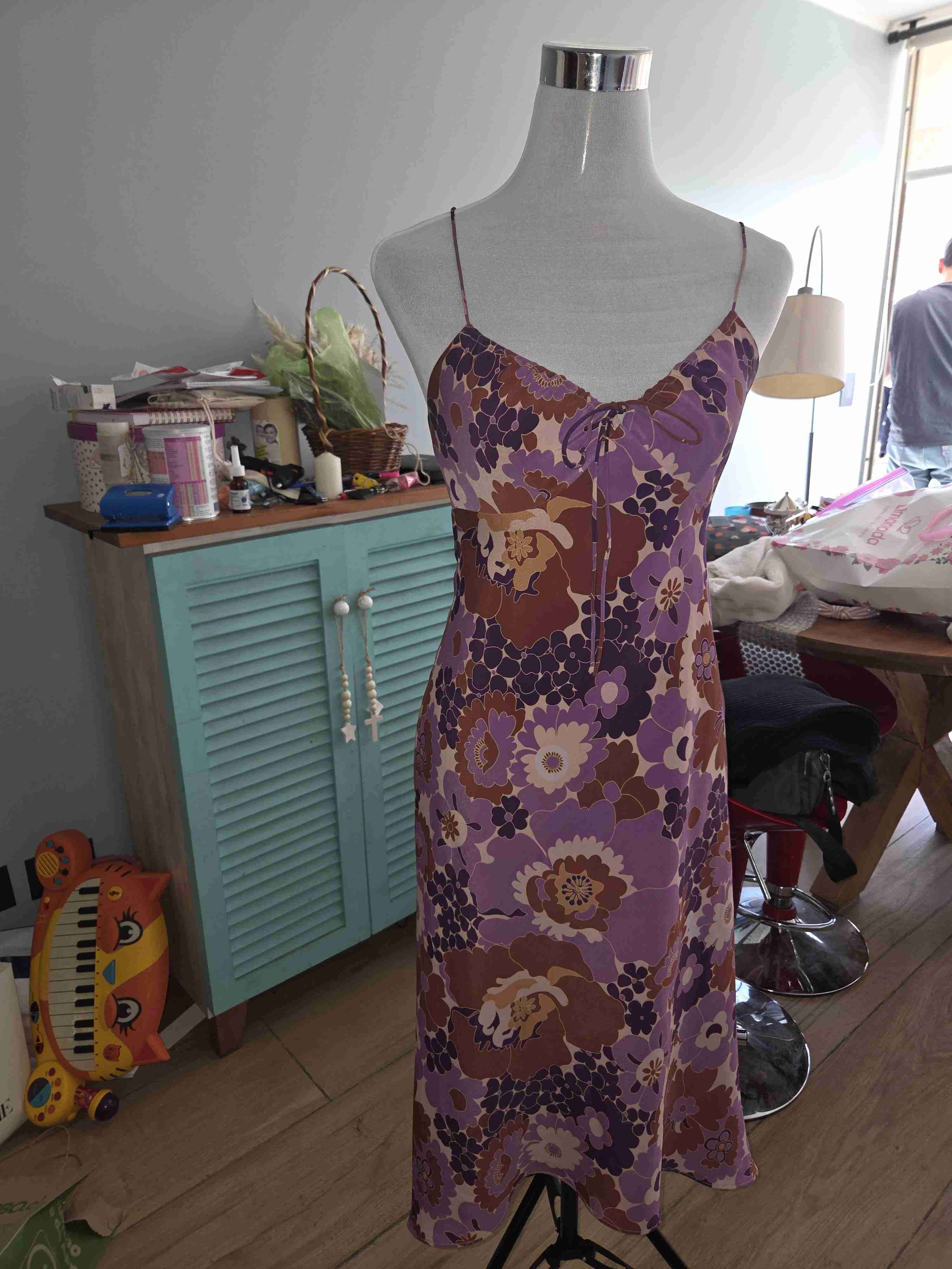 Vestido largo floral morado NUEVO