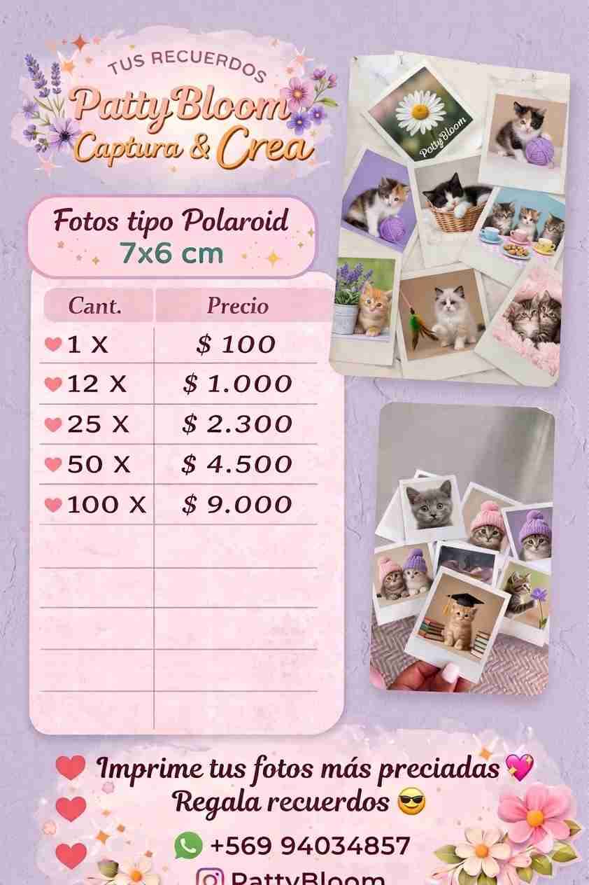 Impresión fotos tipo Polaroid