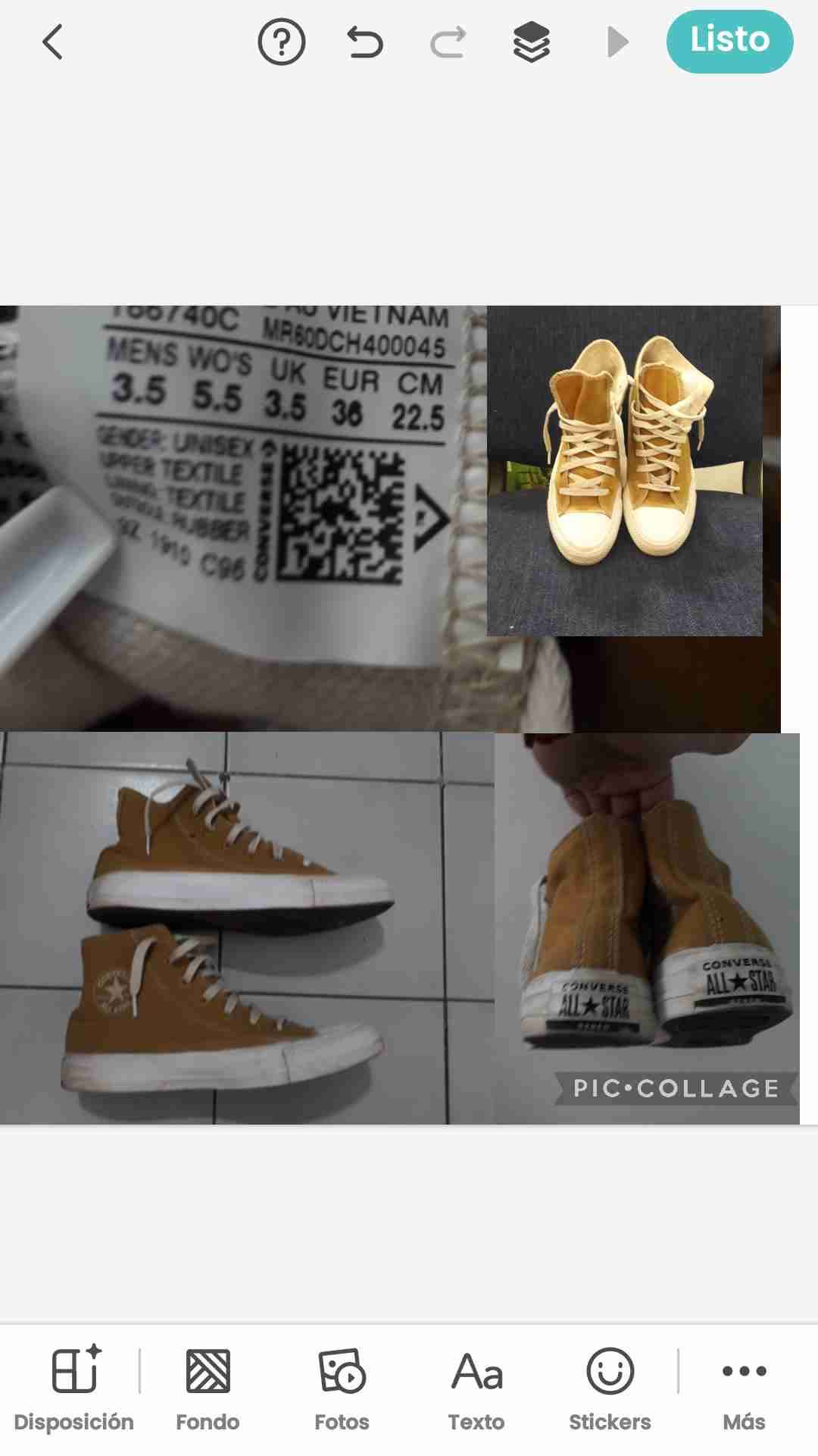 Zapatillas altas Converse color trigo