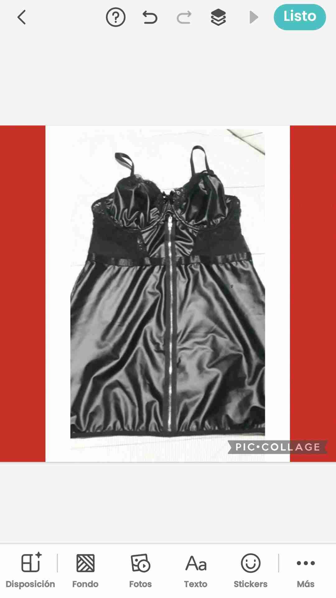 Camisón satinado negro