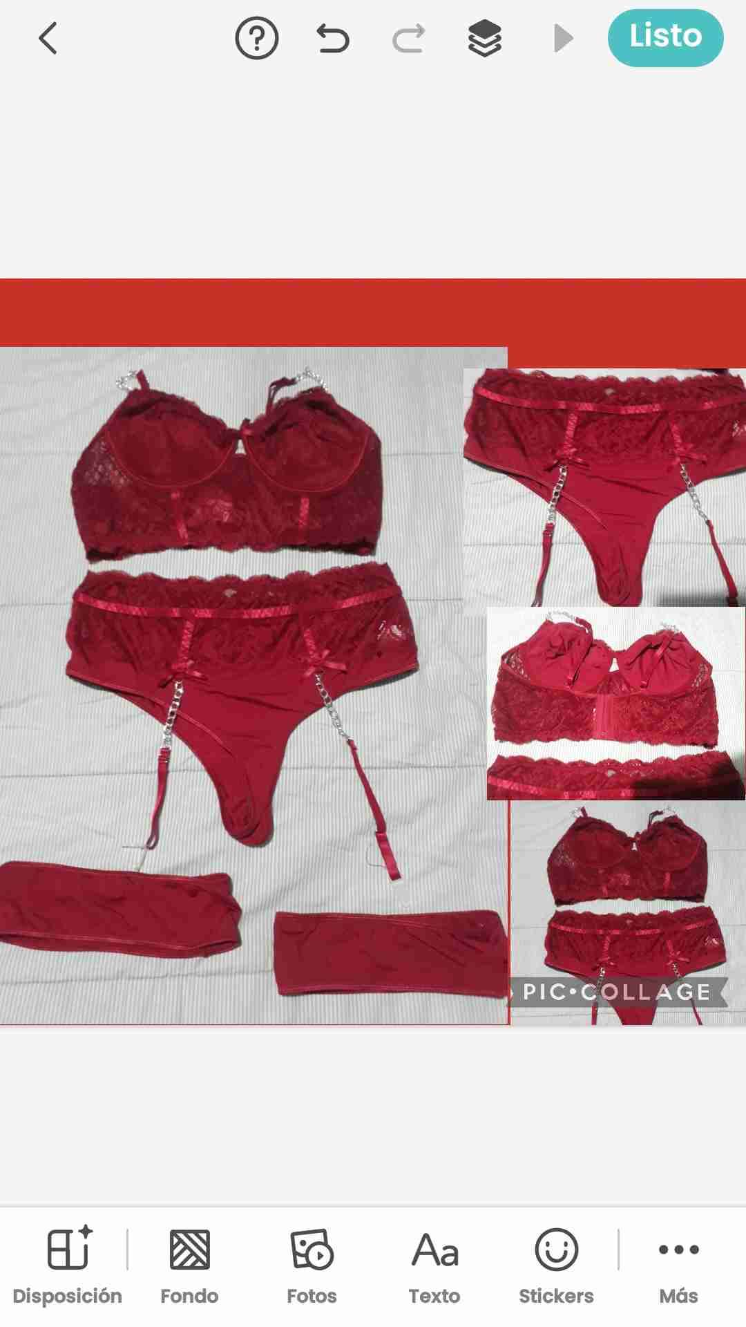 Conjunto de lencería rojo