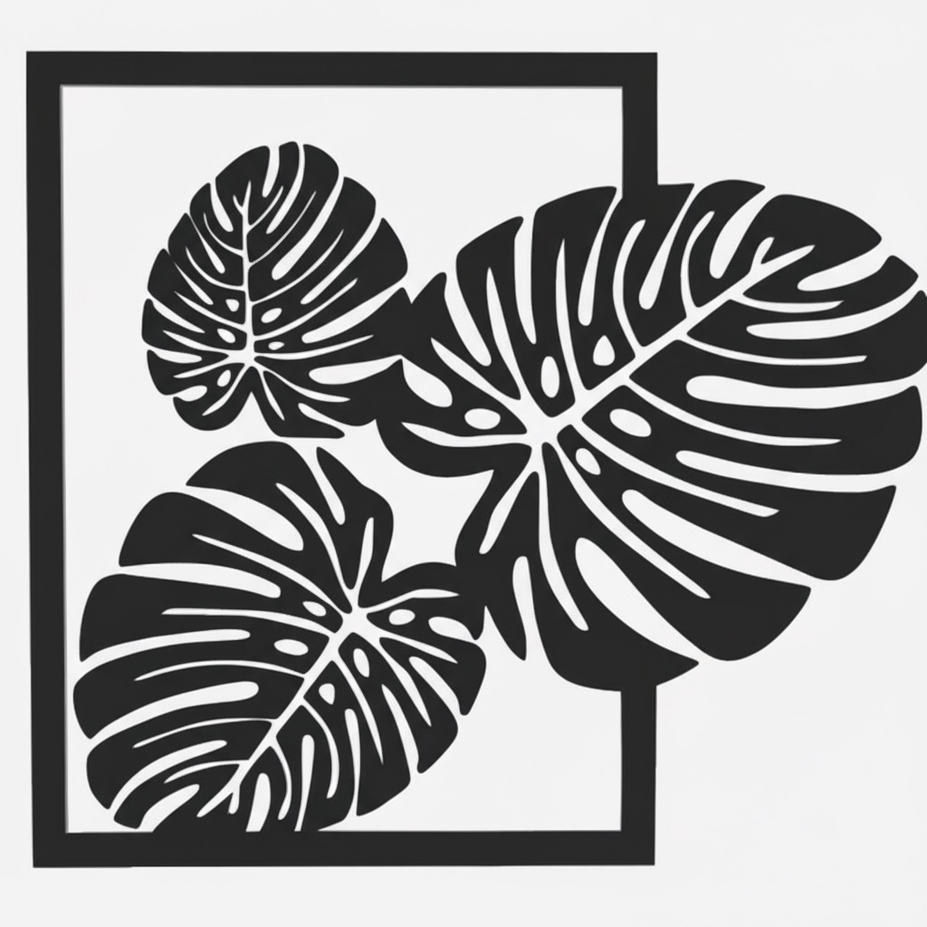 Cuadro decorativo hojas de monstera