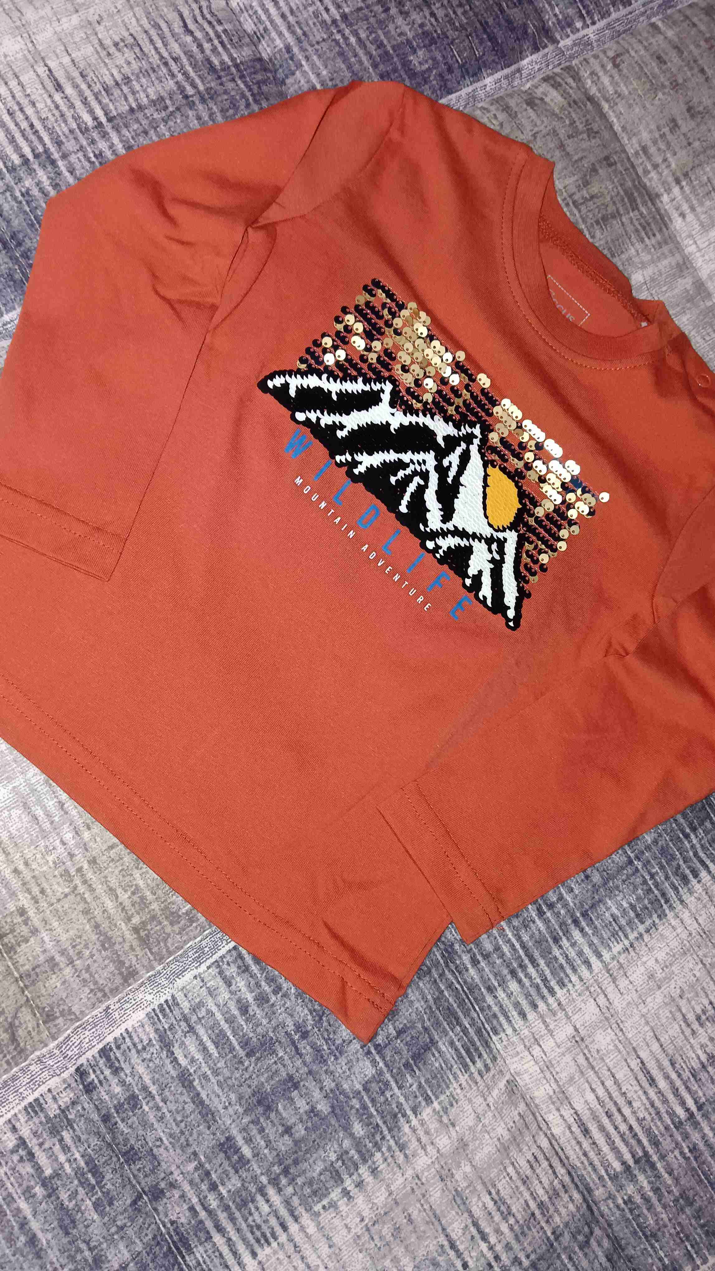 Polera manga larga naranja diseño