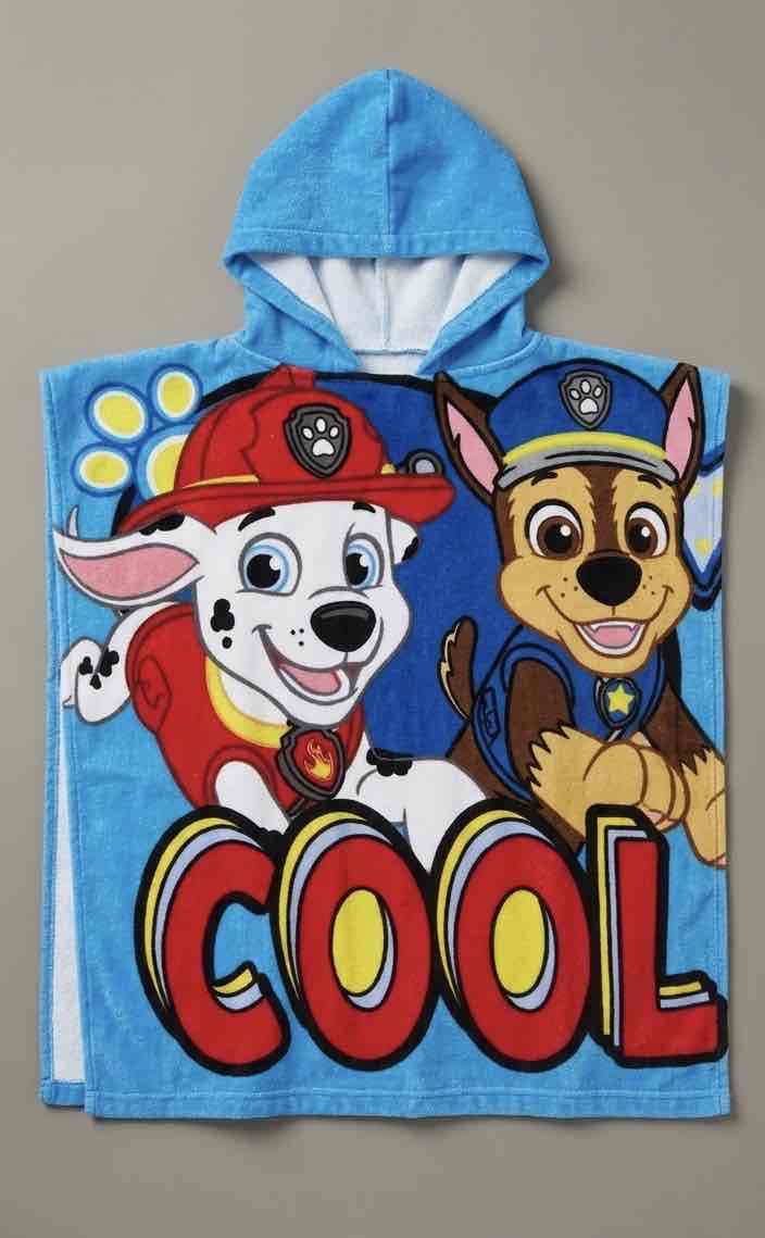 Toalla poncho Paw Patrol azul