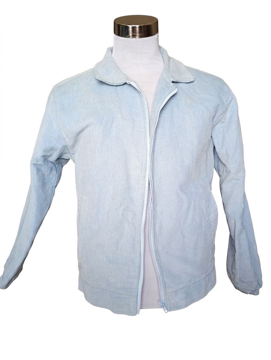 Chaqueta azul claro de pana