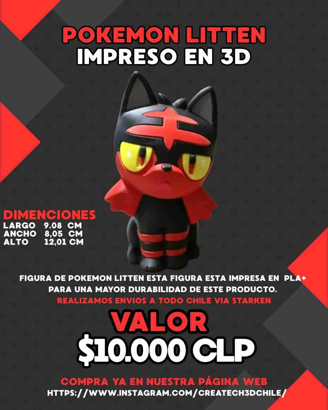 Figura 3D Pokémon Litten