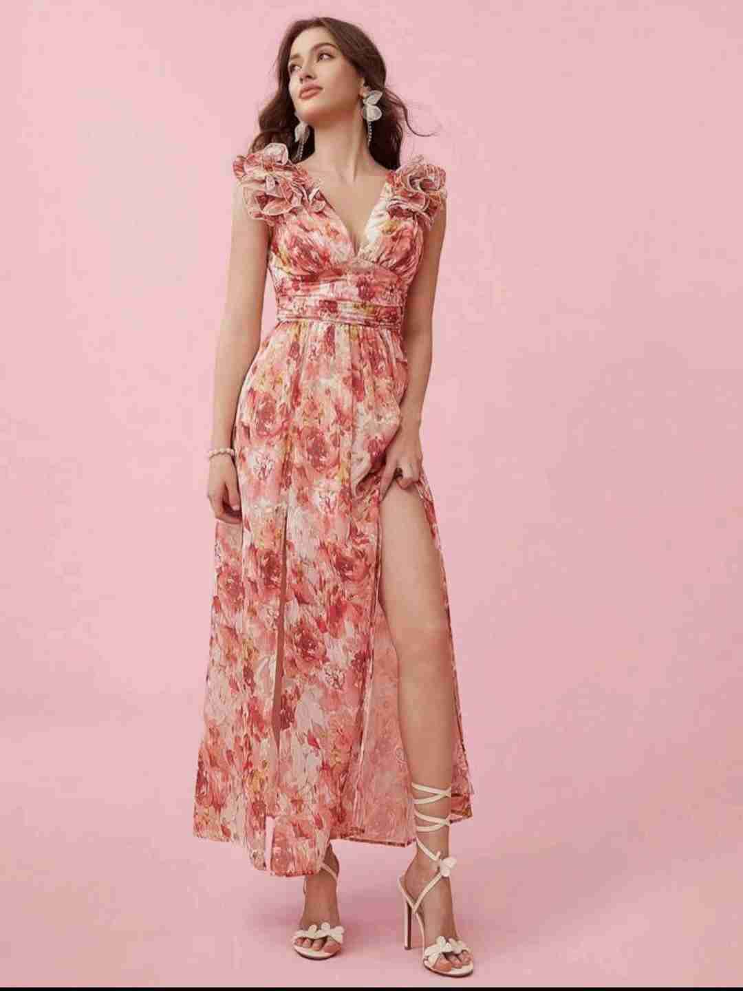 Vestido largo floreado