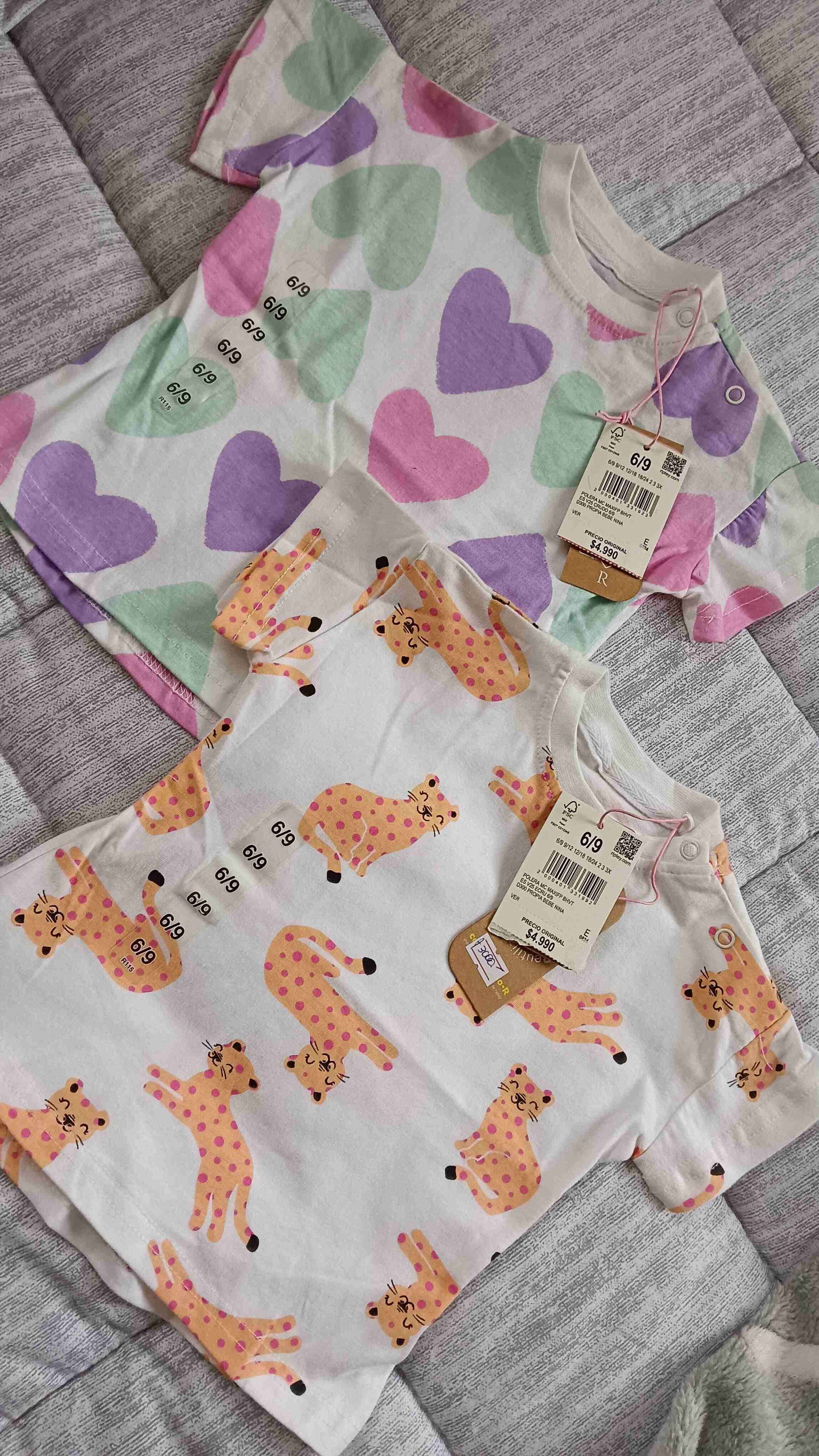Poleras bebé estampadas 6/9 meses