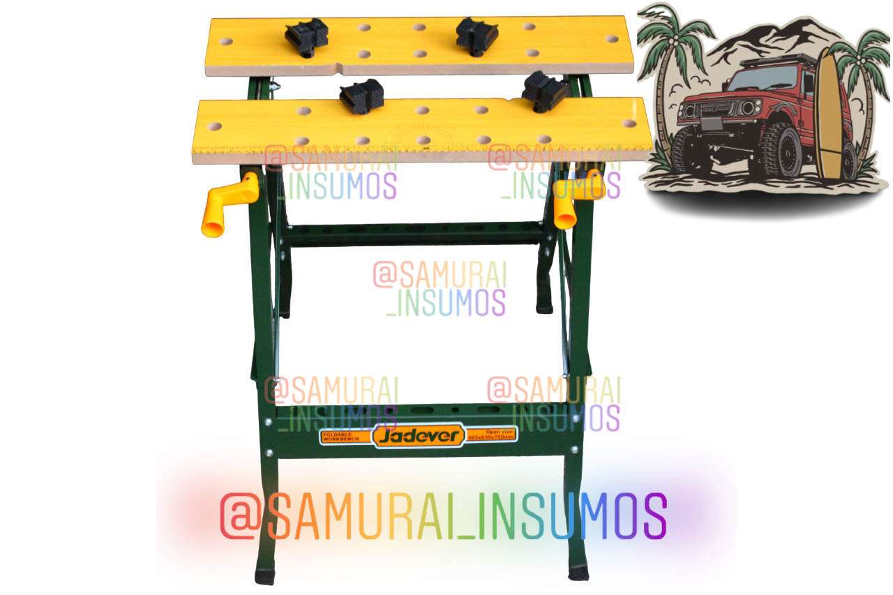 Banco Trabajo Plegable 100Kg Acero+Madera Jadever