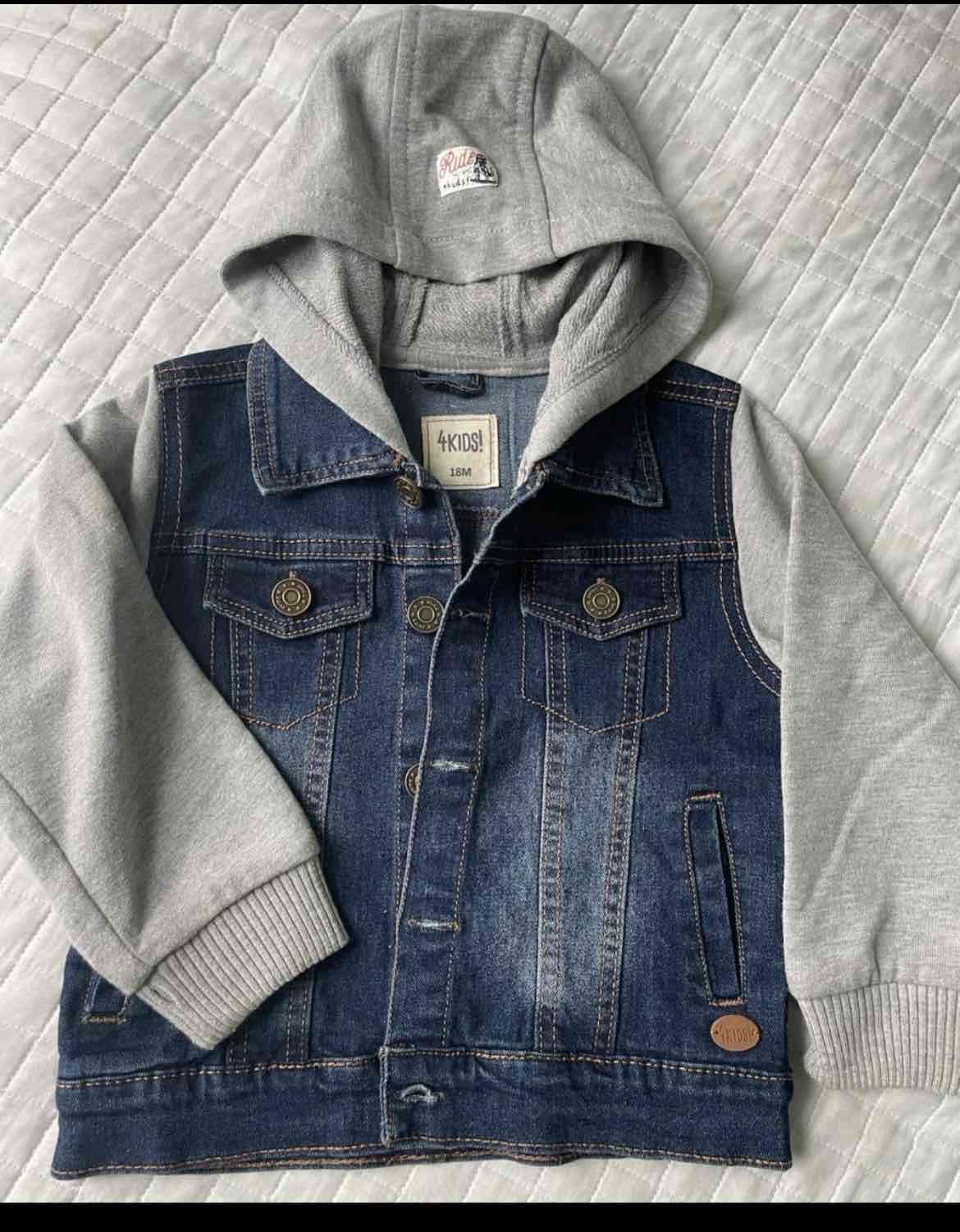 Chaqueta infantil mezclilla y algodón