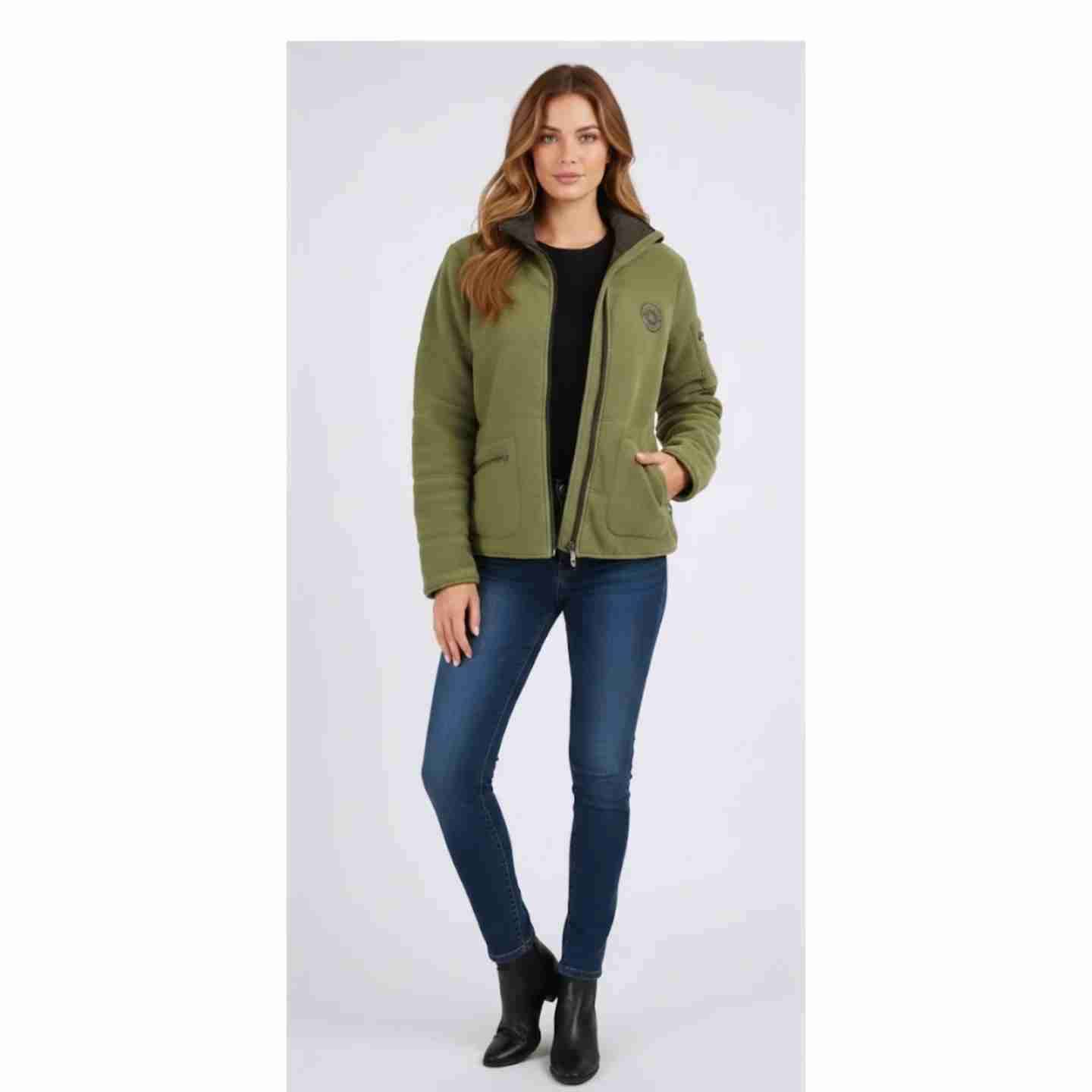 Chaqueta polar verde mujer reversible Talla S