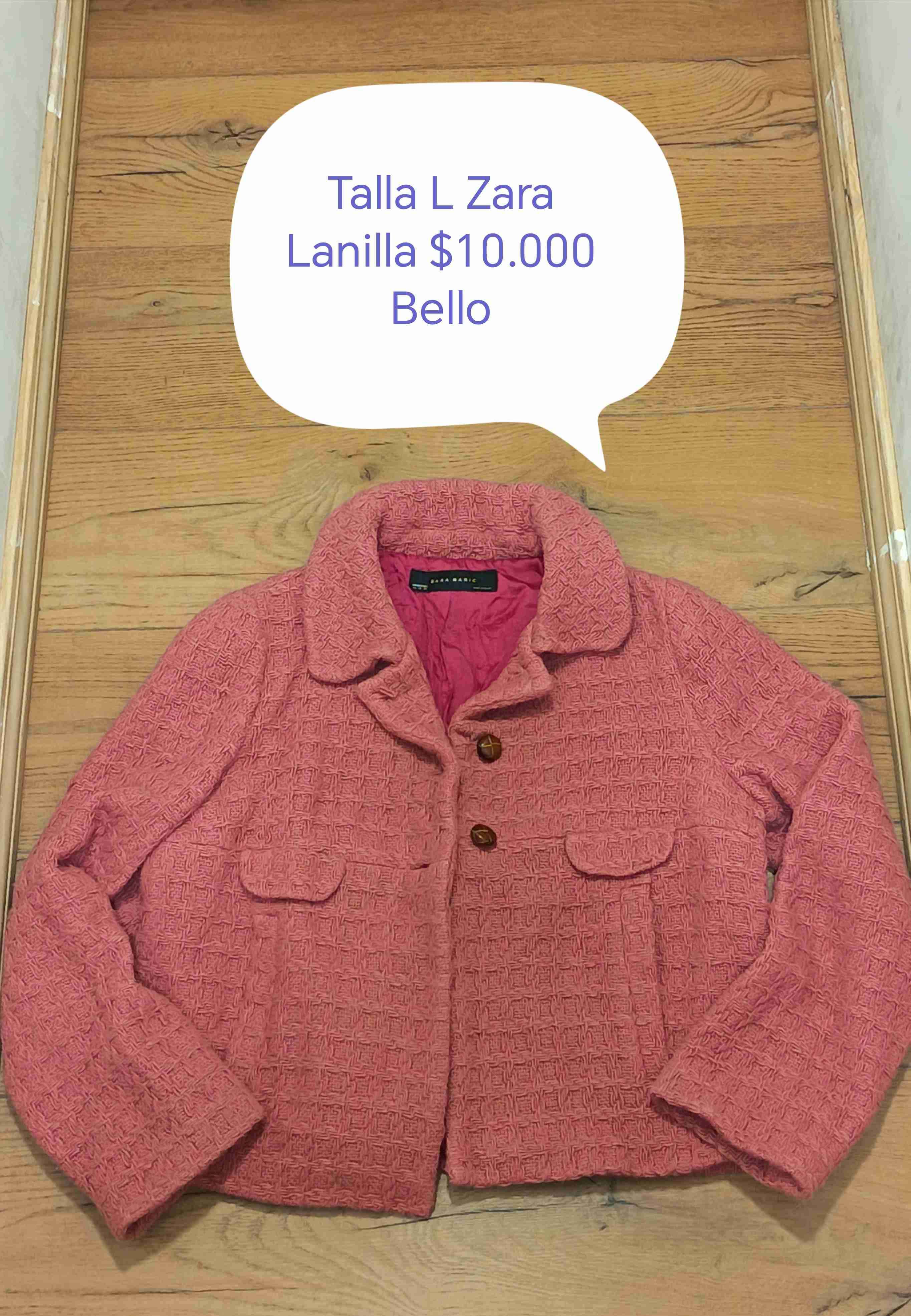 Chaqueta rosada Zara lanilla