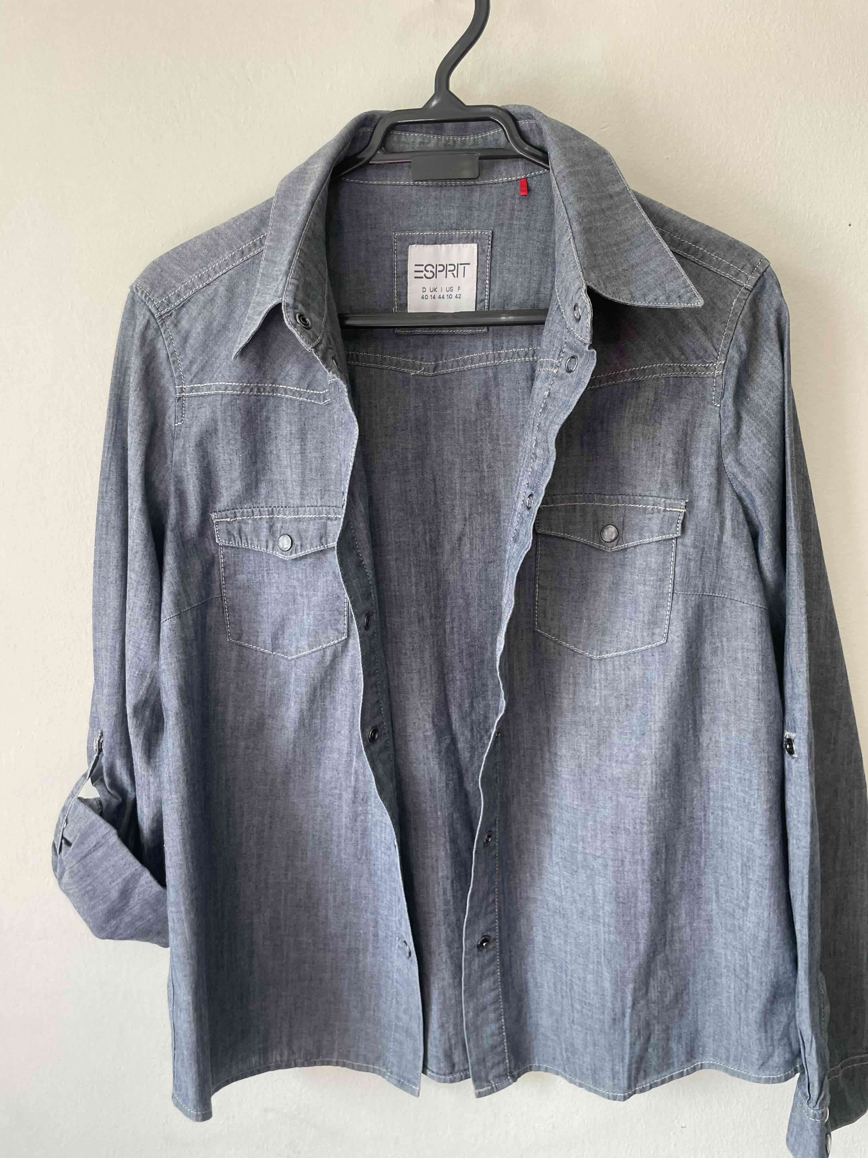 Camisa denim gris Esprit