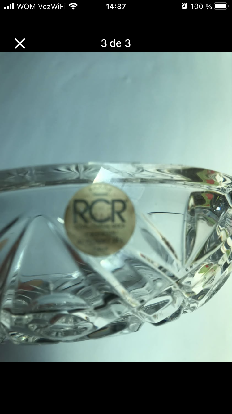 Cenicero de cristal tallado italiano RCR