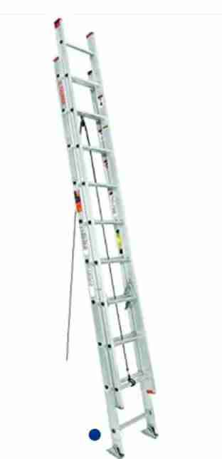 Escalera extensible de aluminio, 20 peldaños, 5 mt