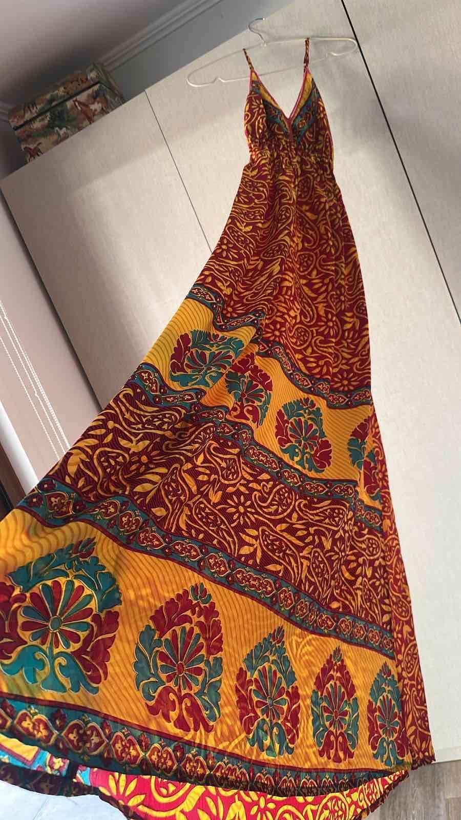 Vestido largo de seda marca pipa bohemio colorido