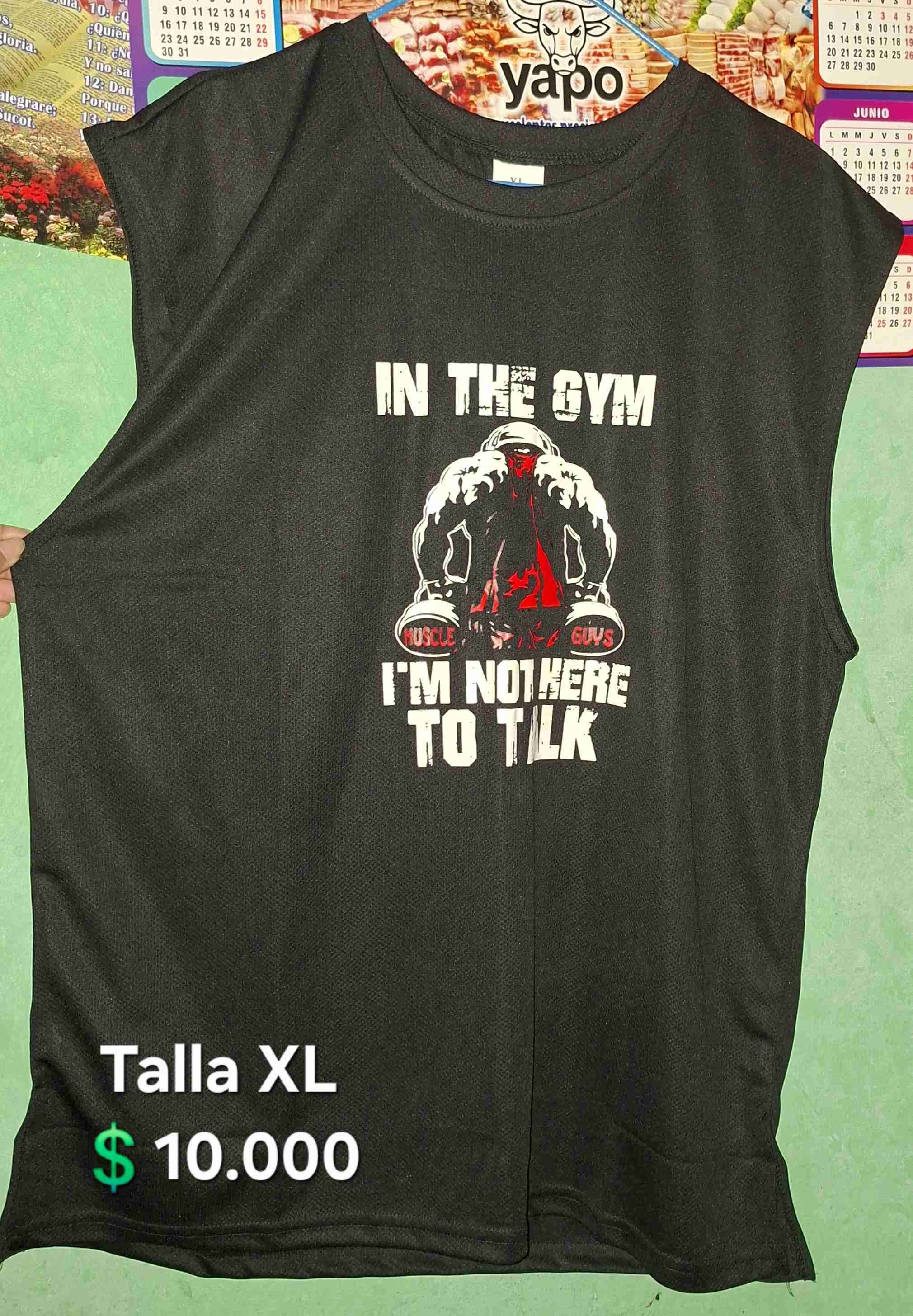 Camiseta negra de gimnasio XL