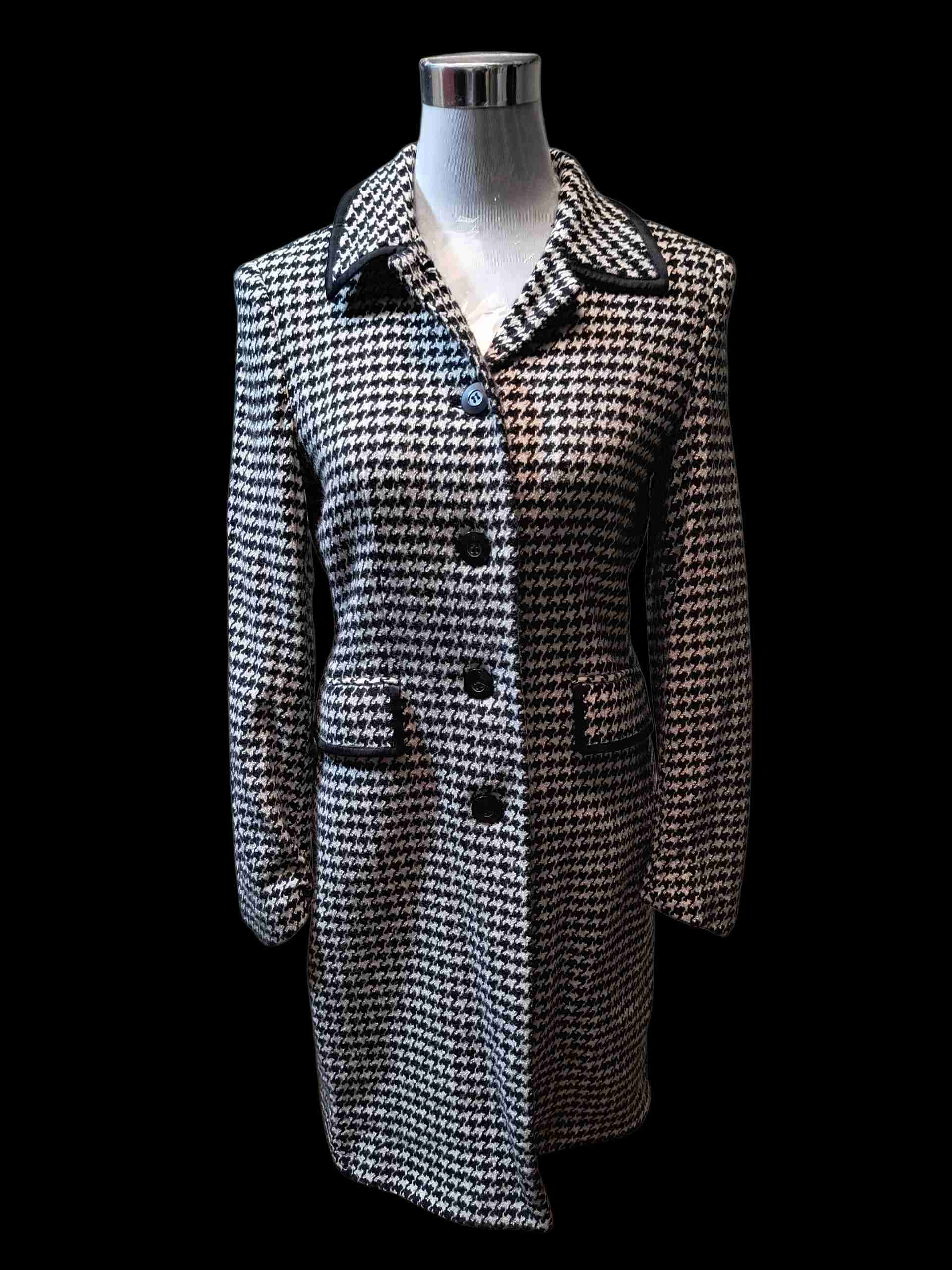 Abrigo pata de gallo mujer de lanilla