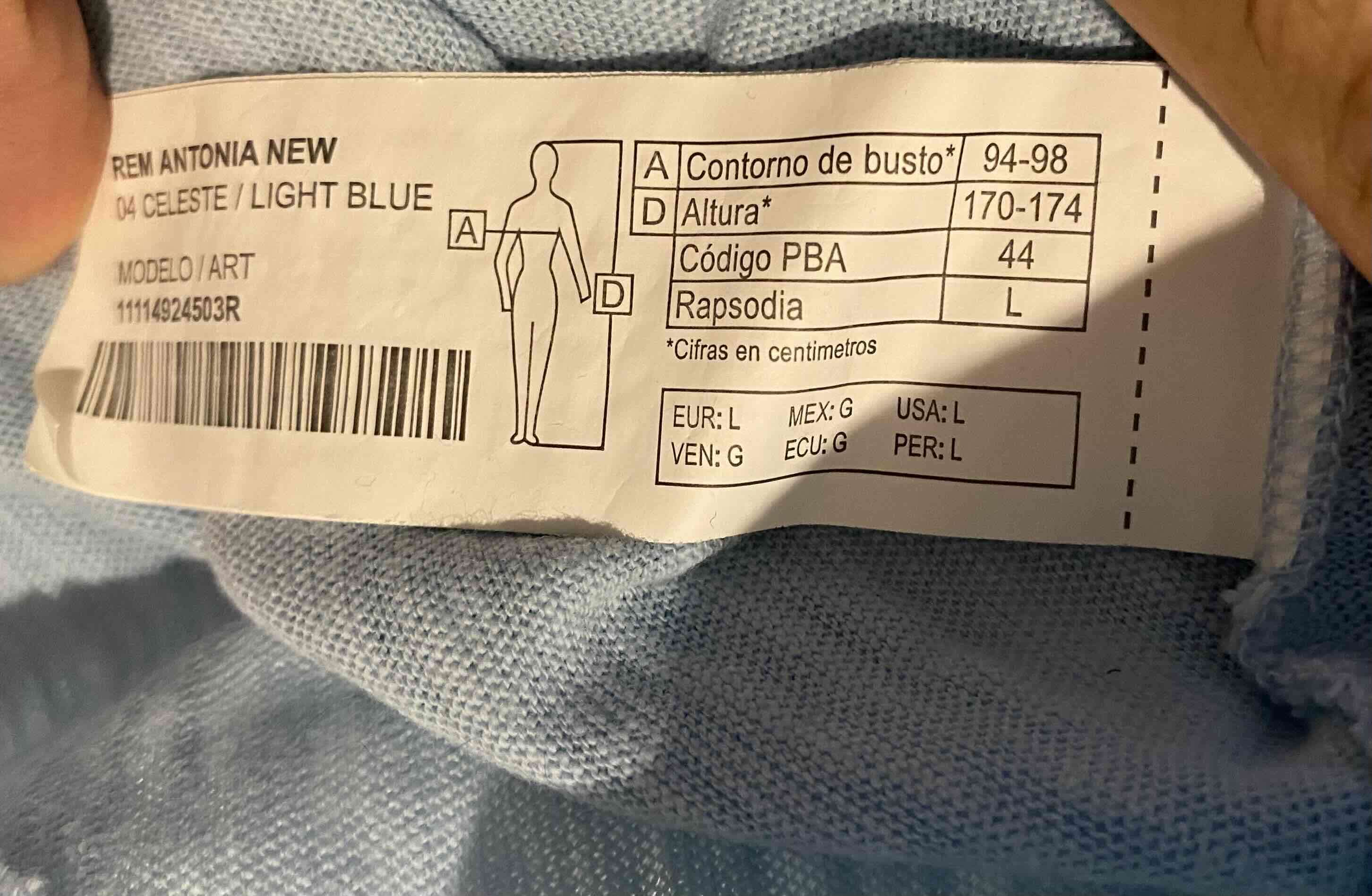 Polera celeste de algodón rapsodia - miniatura 3