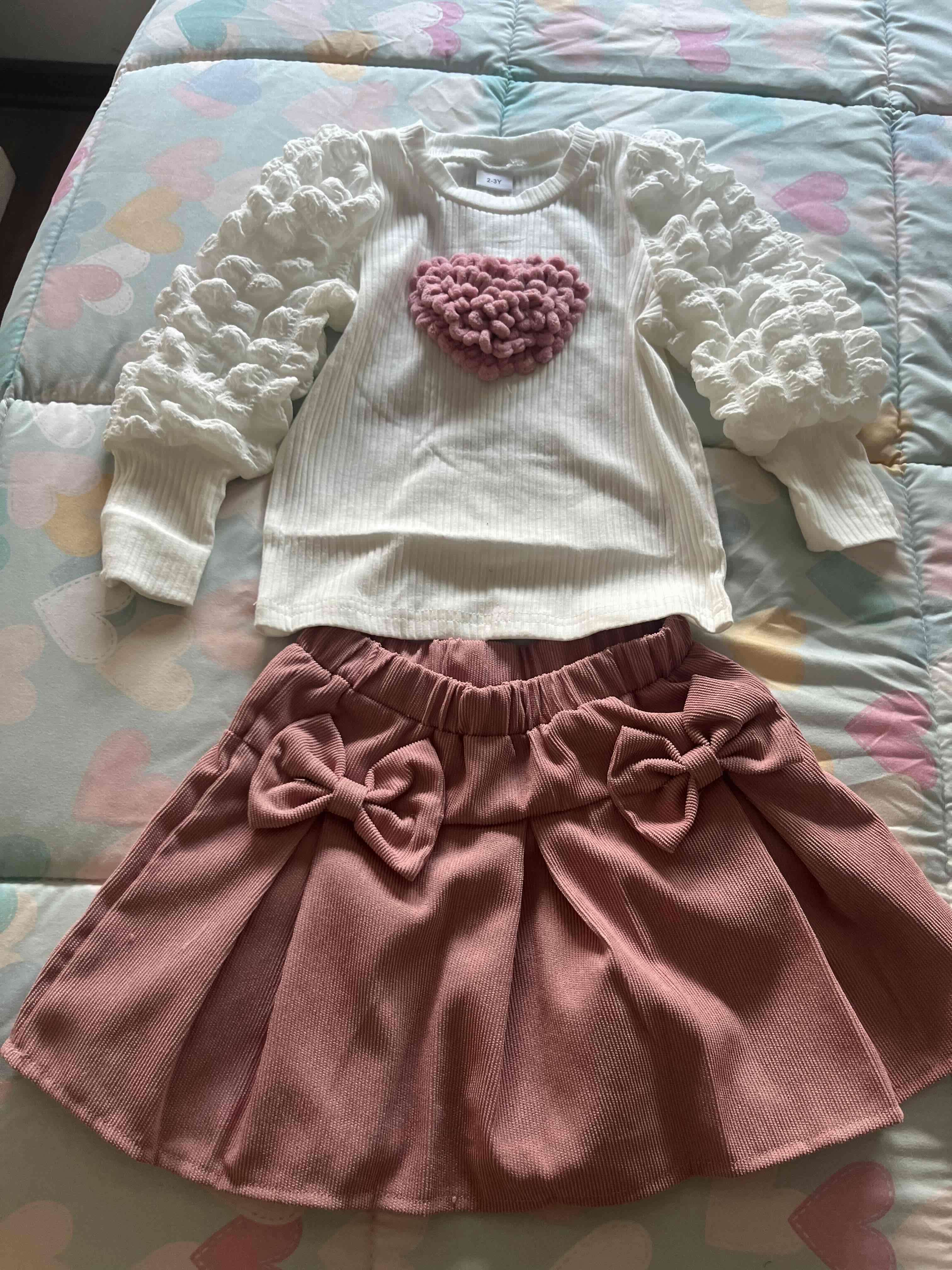 Conjunto infantil blanco y rosa - miniatura 2
