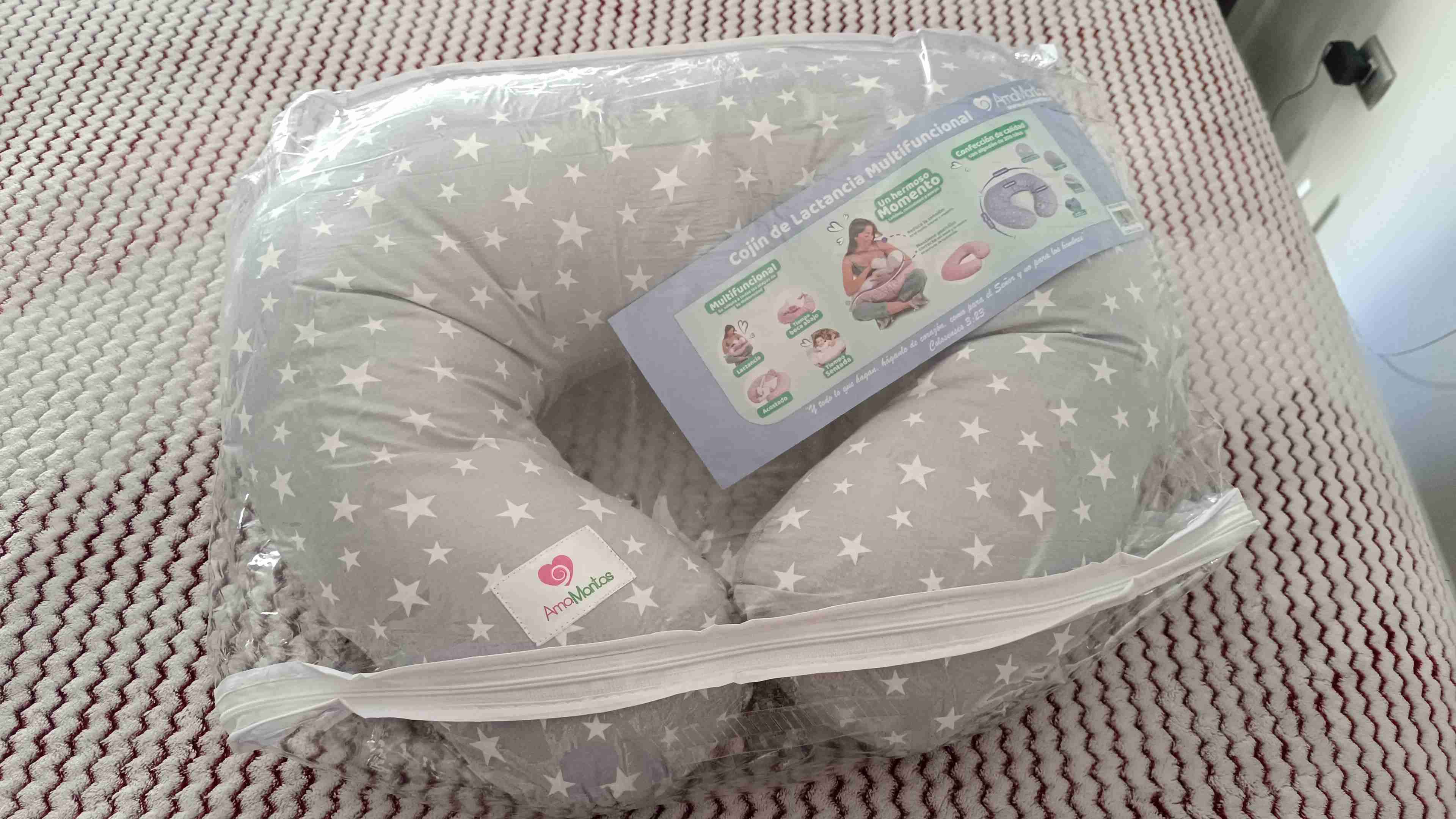 Cojín de lactancia multifuncional gris