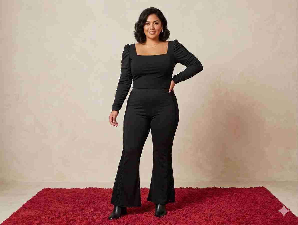 Polera manga larga fruncida negra