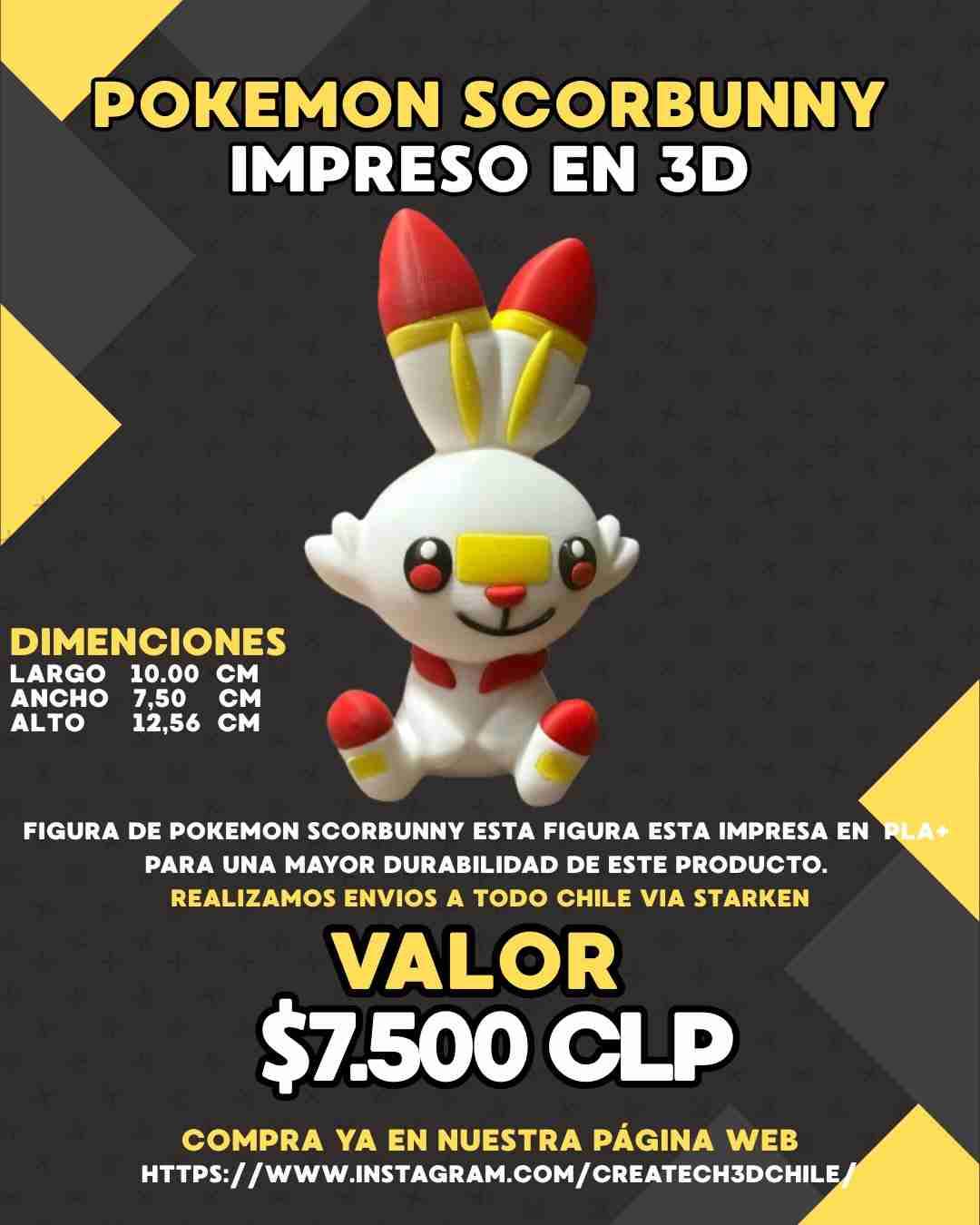 Figura 3D Pokémon Scorbunny