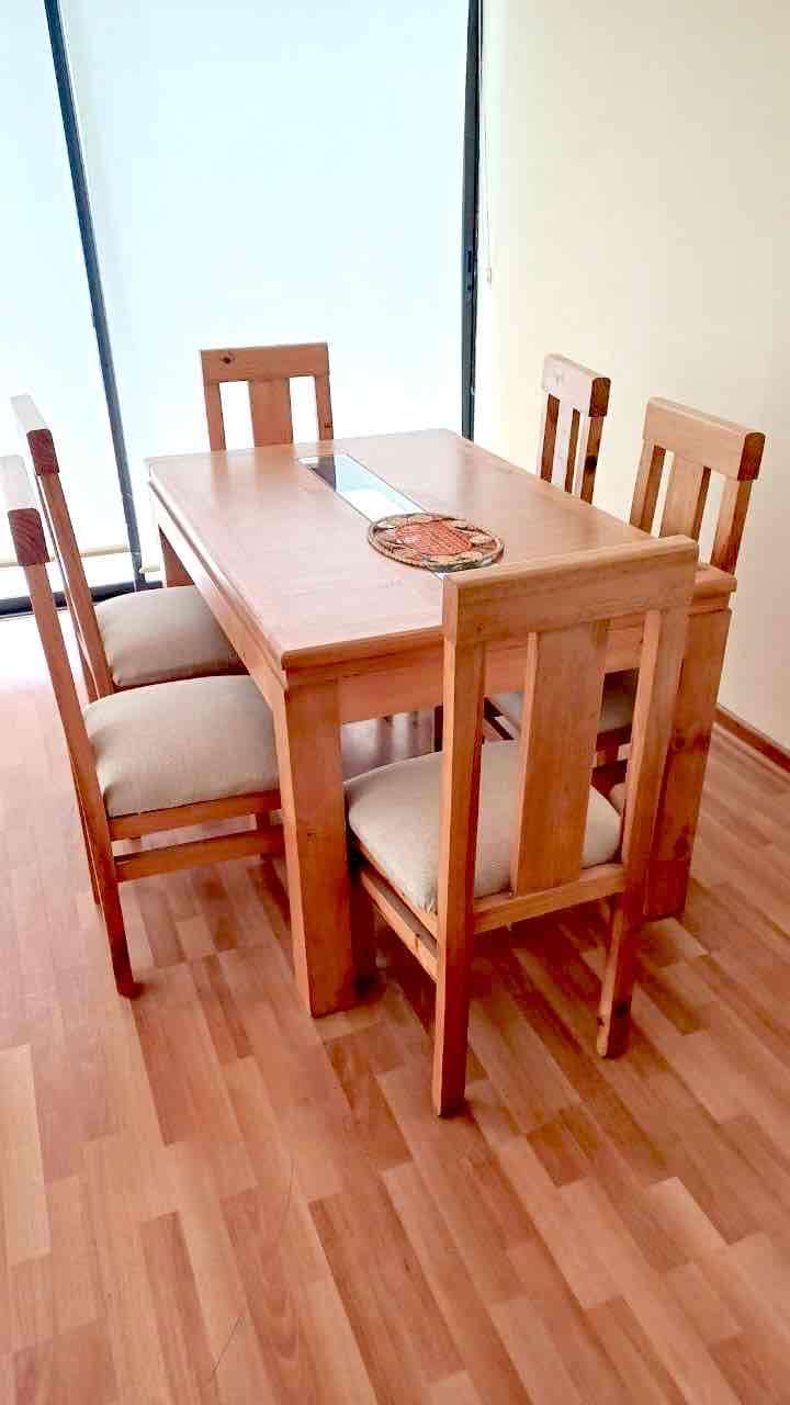COMEDOR 6 PERSONAS, MADERA NATURAL CLARO
