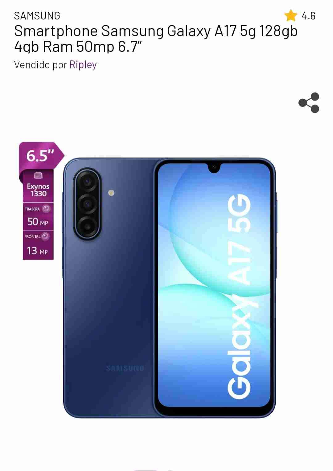 Smartphone Samsung Galaxy A17 5G 128GB