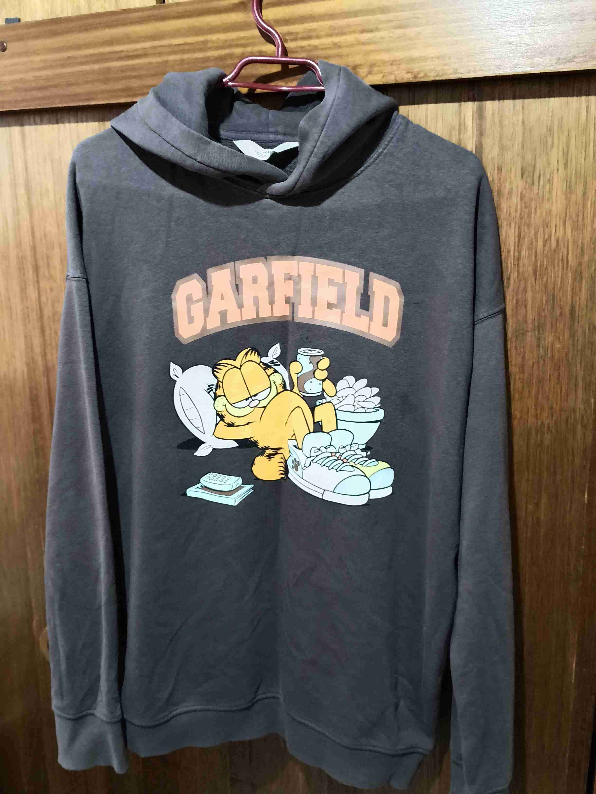 Polerón gris con capucha Garfield