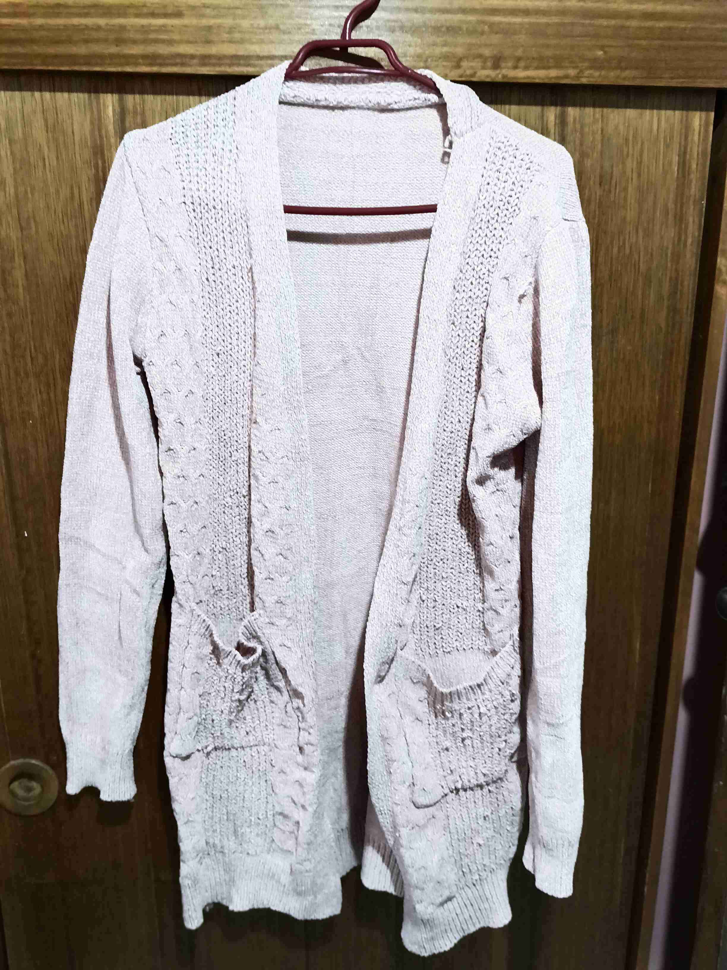 Cárdigan abierto rosado