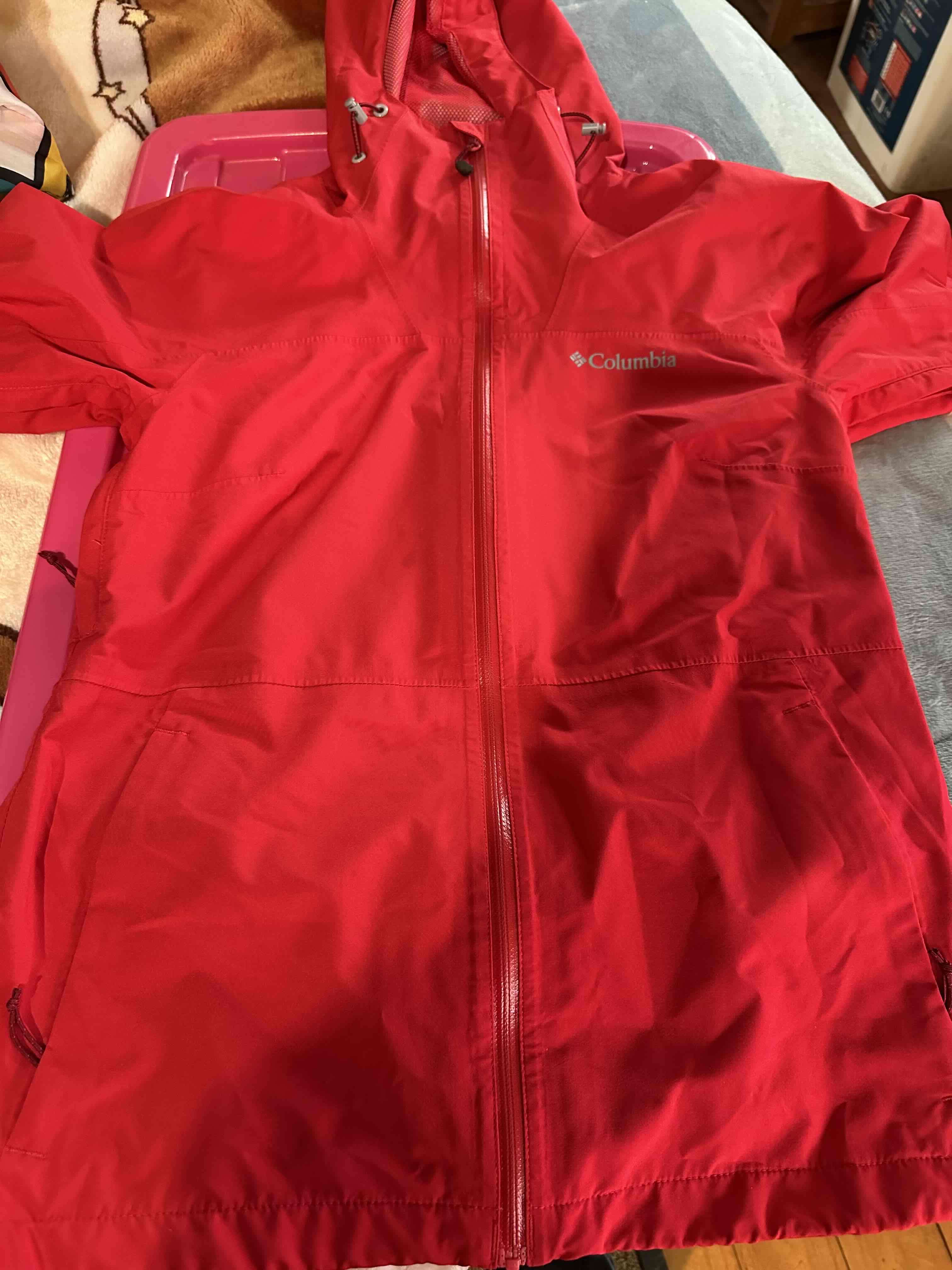 Chaqueta roja Columbia impermeable