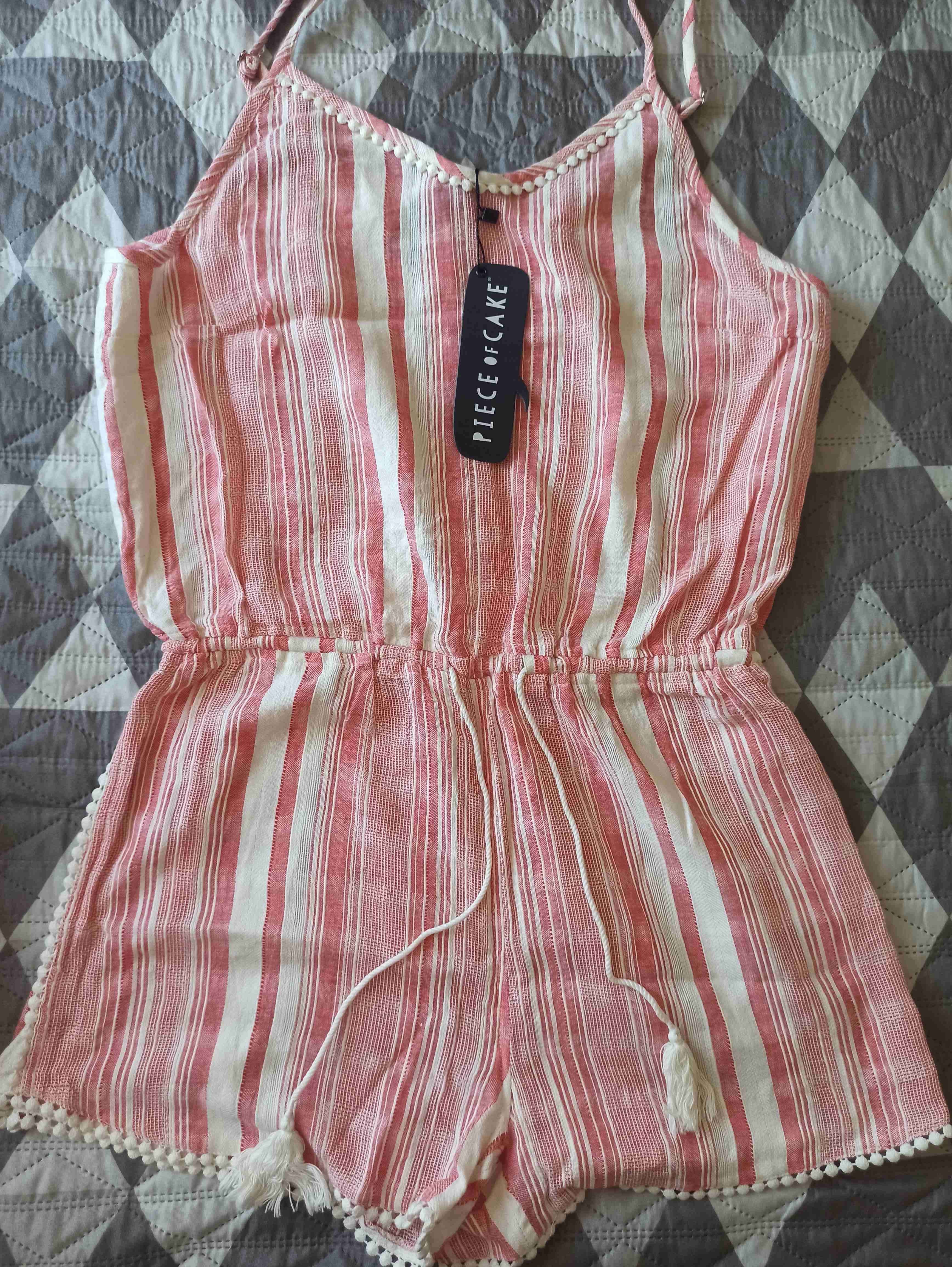 Enterito rayado rosa y blanco