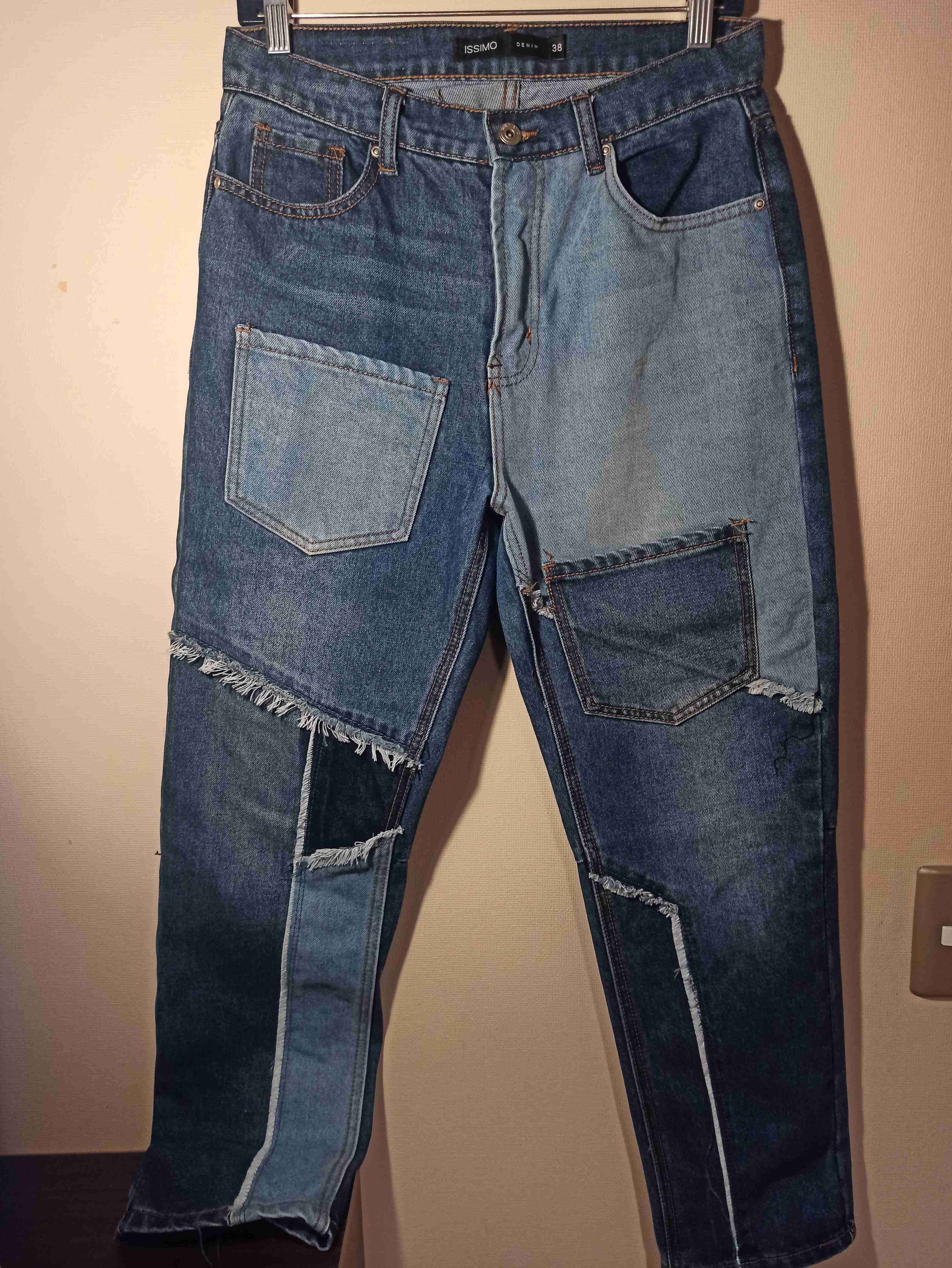 Jeans patchwork azul