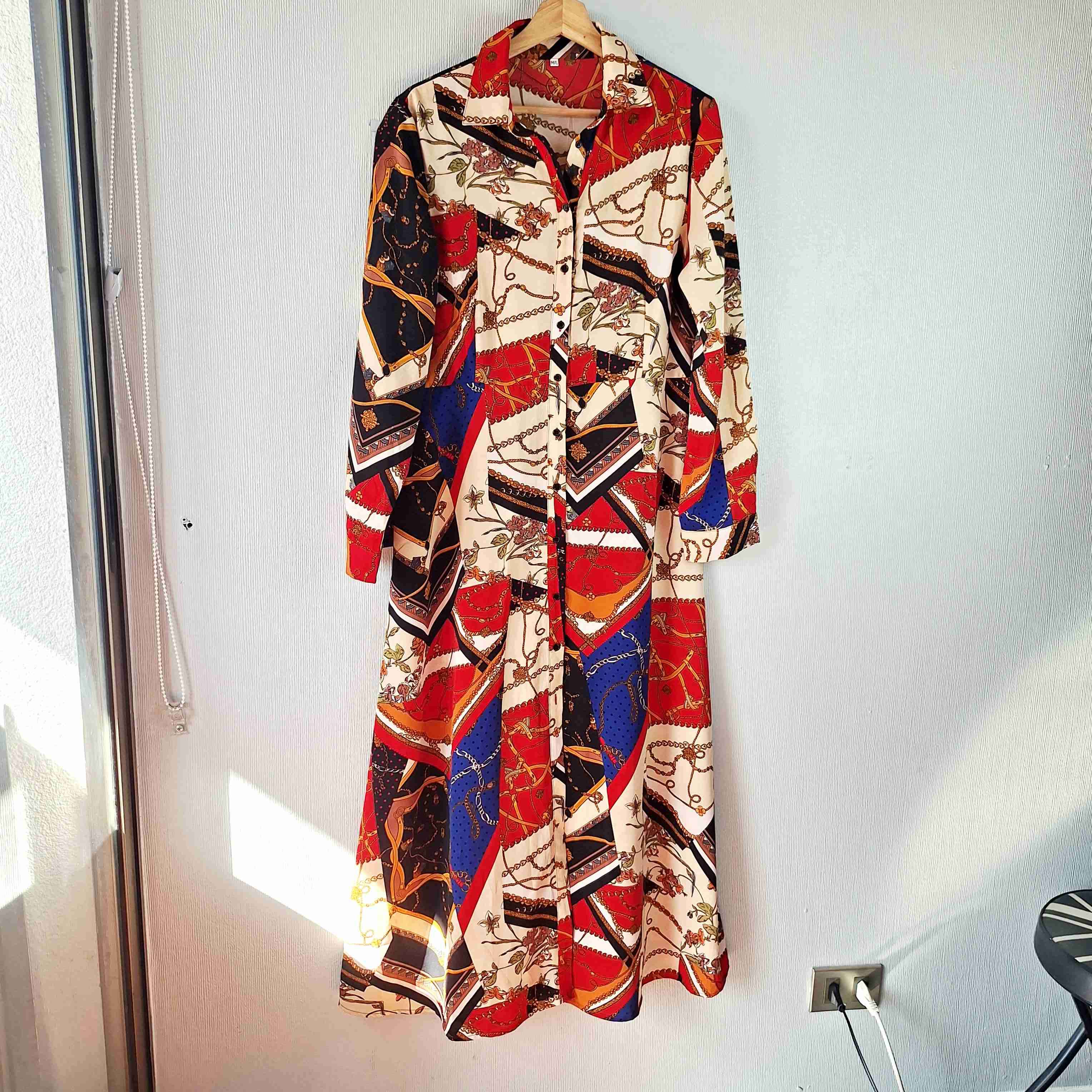 Vestido largo estampado colorido