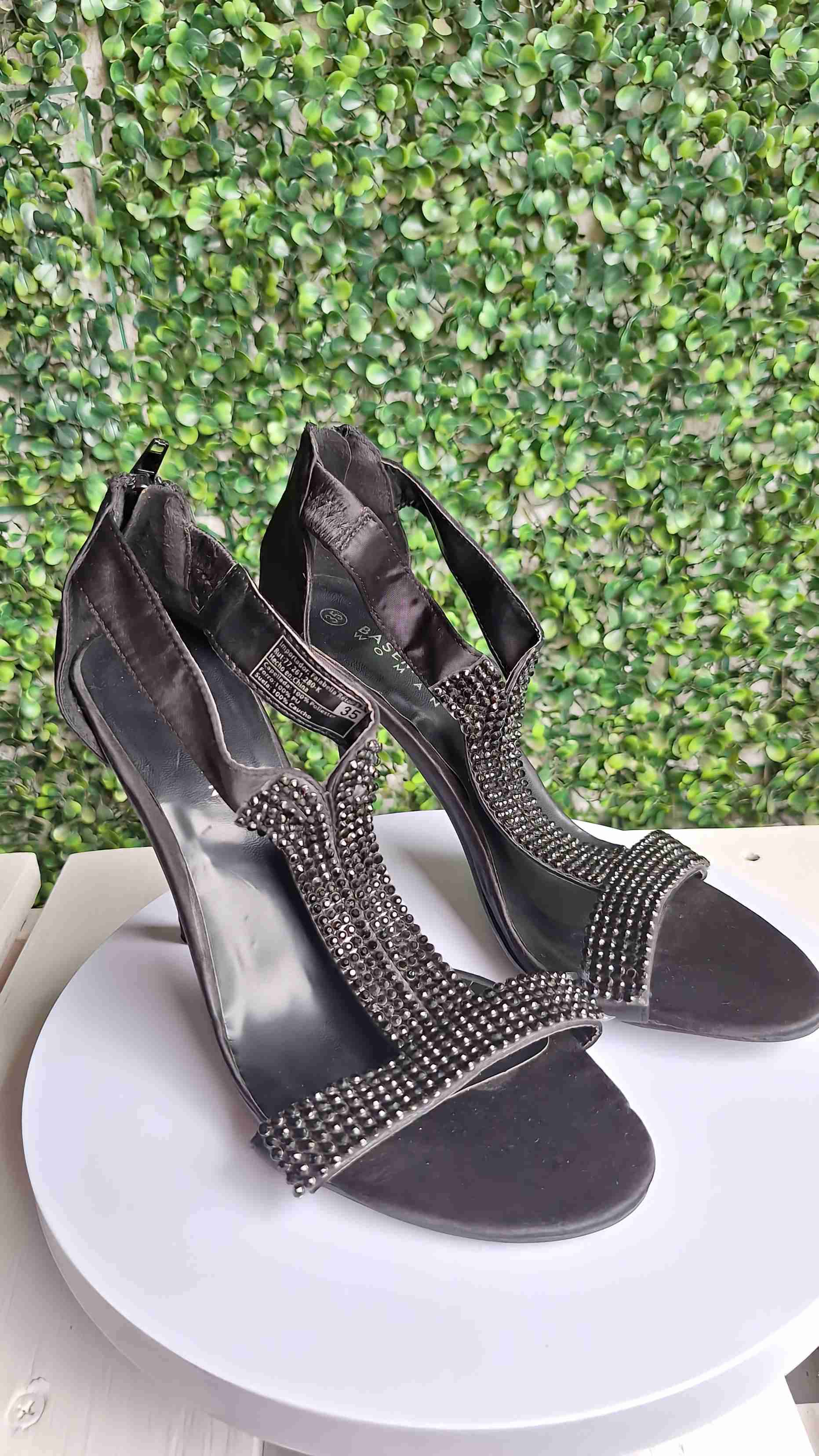 Sandalias Basement Nuevas negros con brillantes - miniatura 3