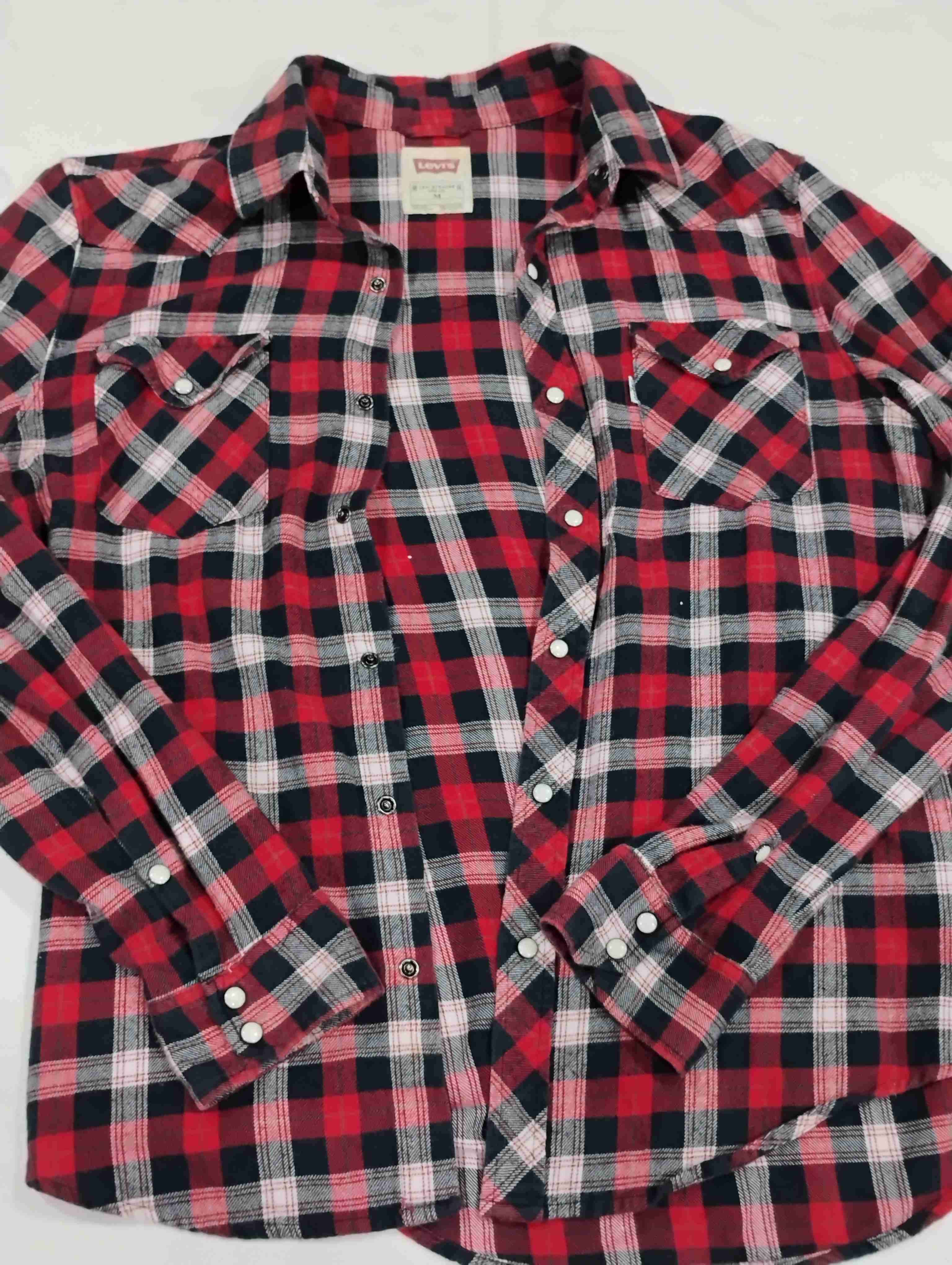 Camisa a cuadros roja y negra Levis original